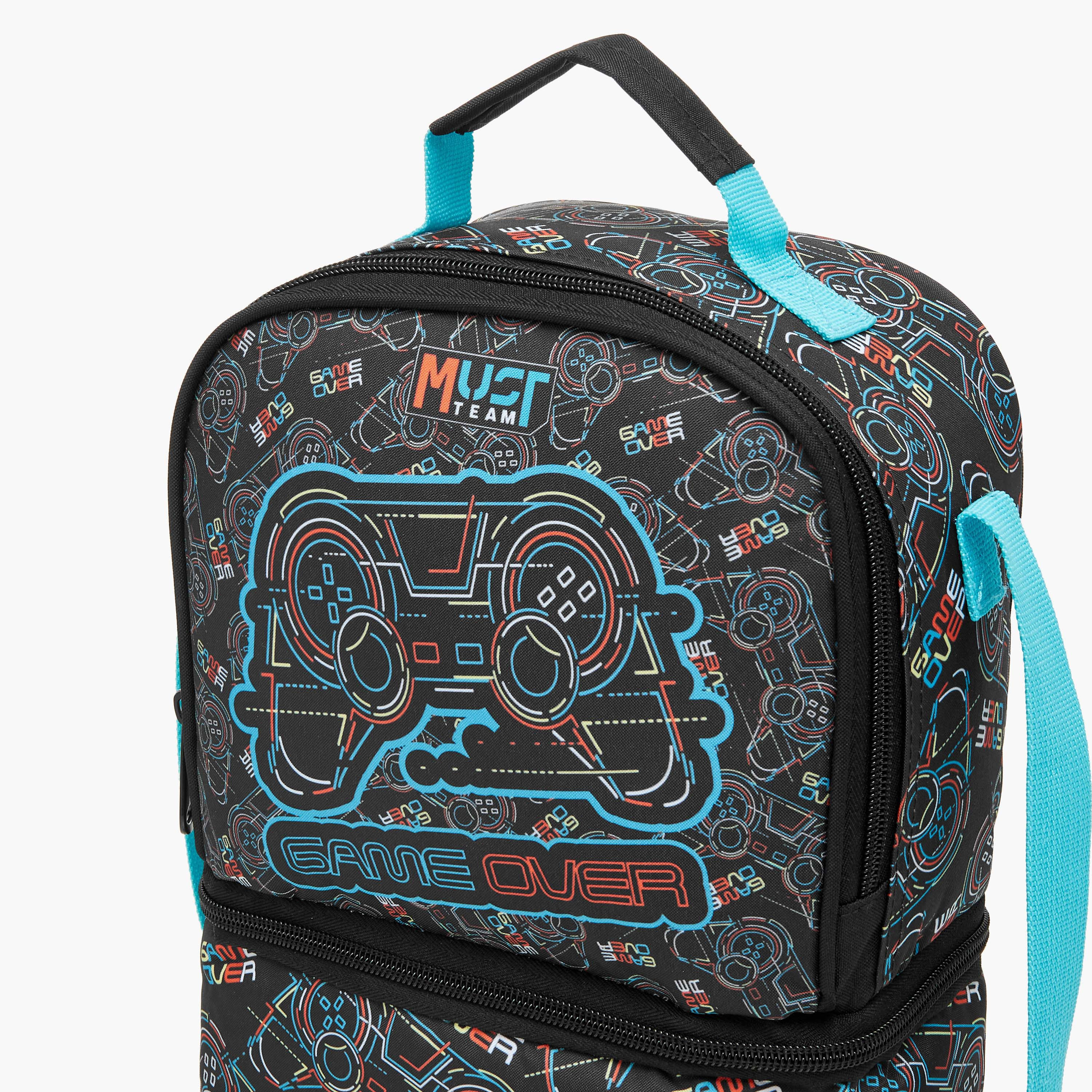MUST Gamer Print Lunch Bag with Adjustable Strap and Zip Closure-school-lunchessentials-lunchbags-image-4