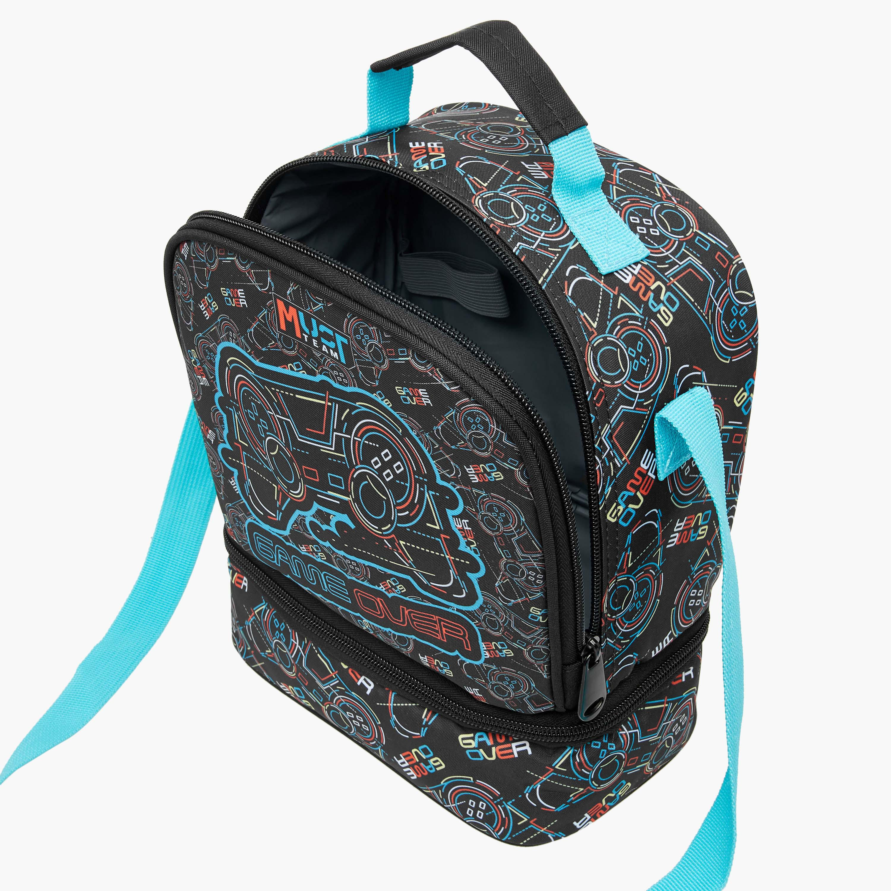 MUST Gamer Print Lunch Bag with Adjustable Strap and Zip Closure-school-lunchessentials-lunchbags-image-5