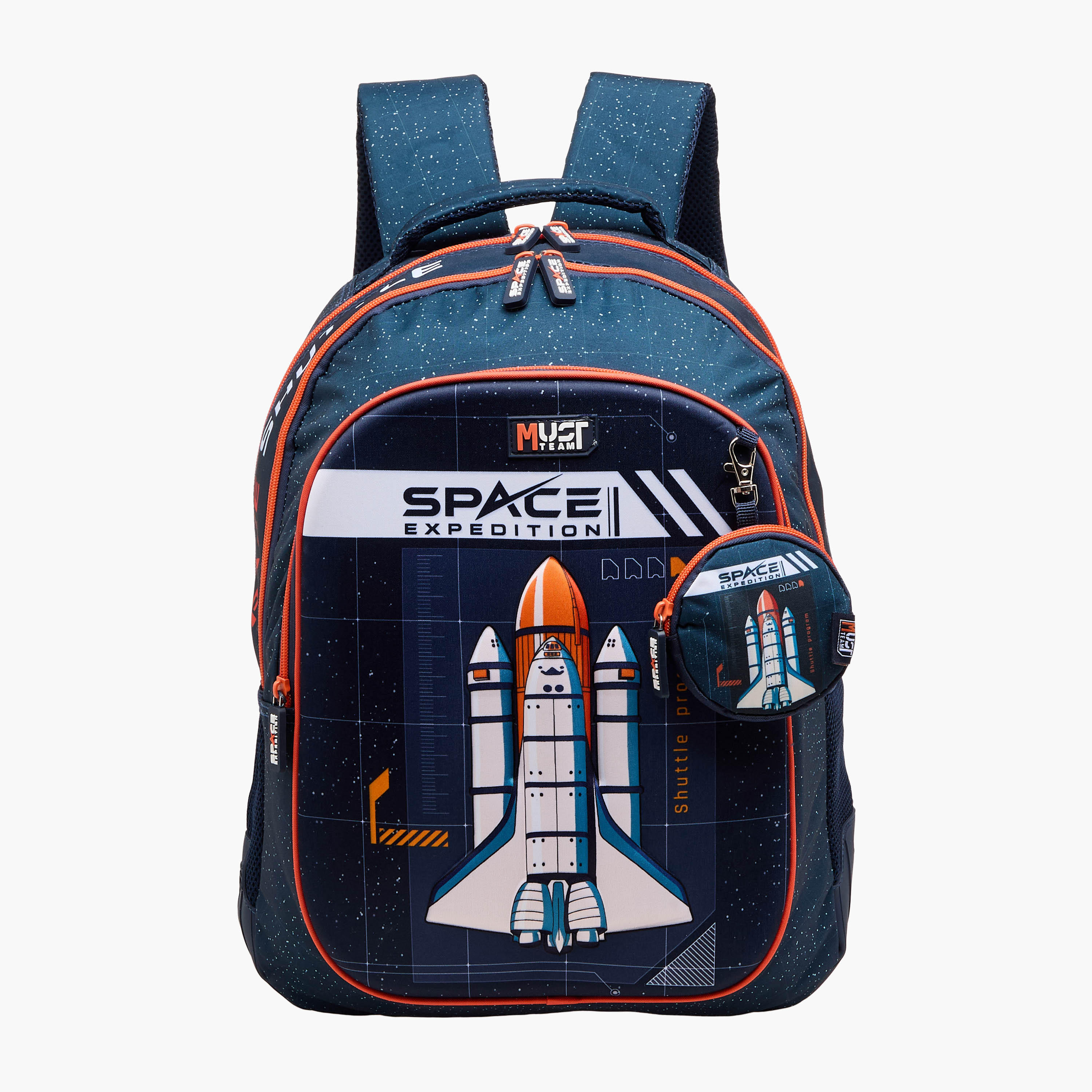 MUST Space Shuttle Print Backpack with Adjustable Shoulder Straps - 32x18x43 cms-school-bagsandbackpacks-backpacks-image-1