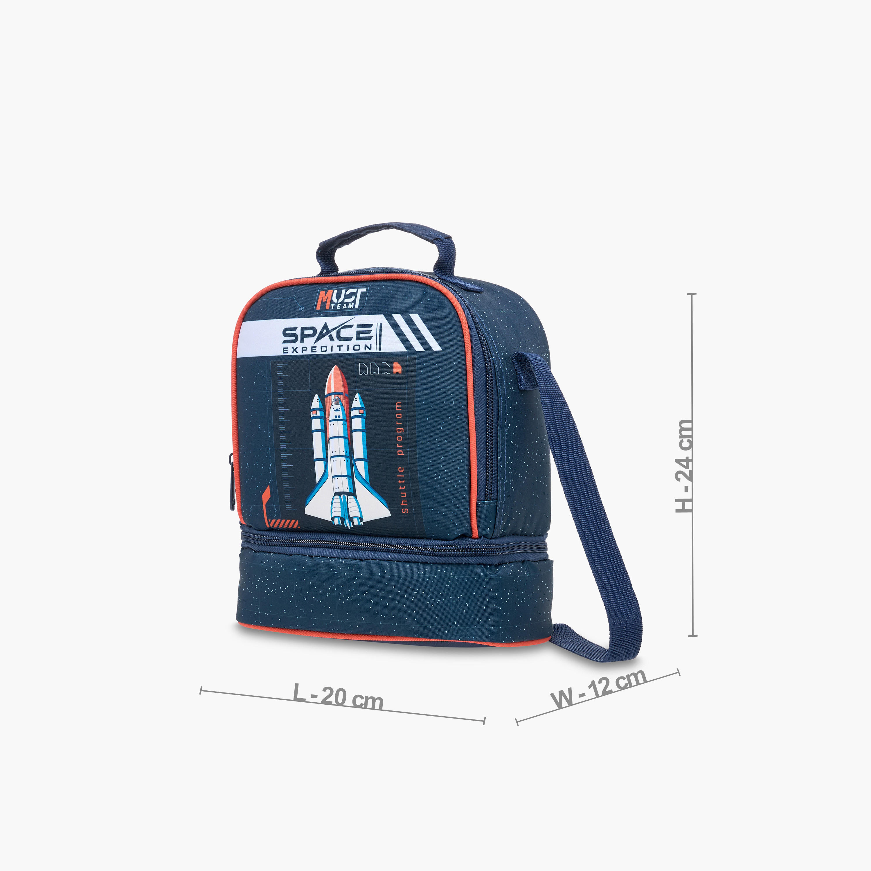 MUST Rocket Print Lunch Bag with Adjustable Strap and Zip Closure-school-lunchessentials-lunchbags-image-2