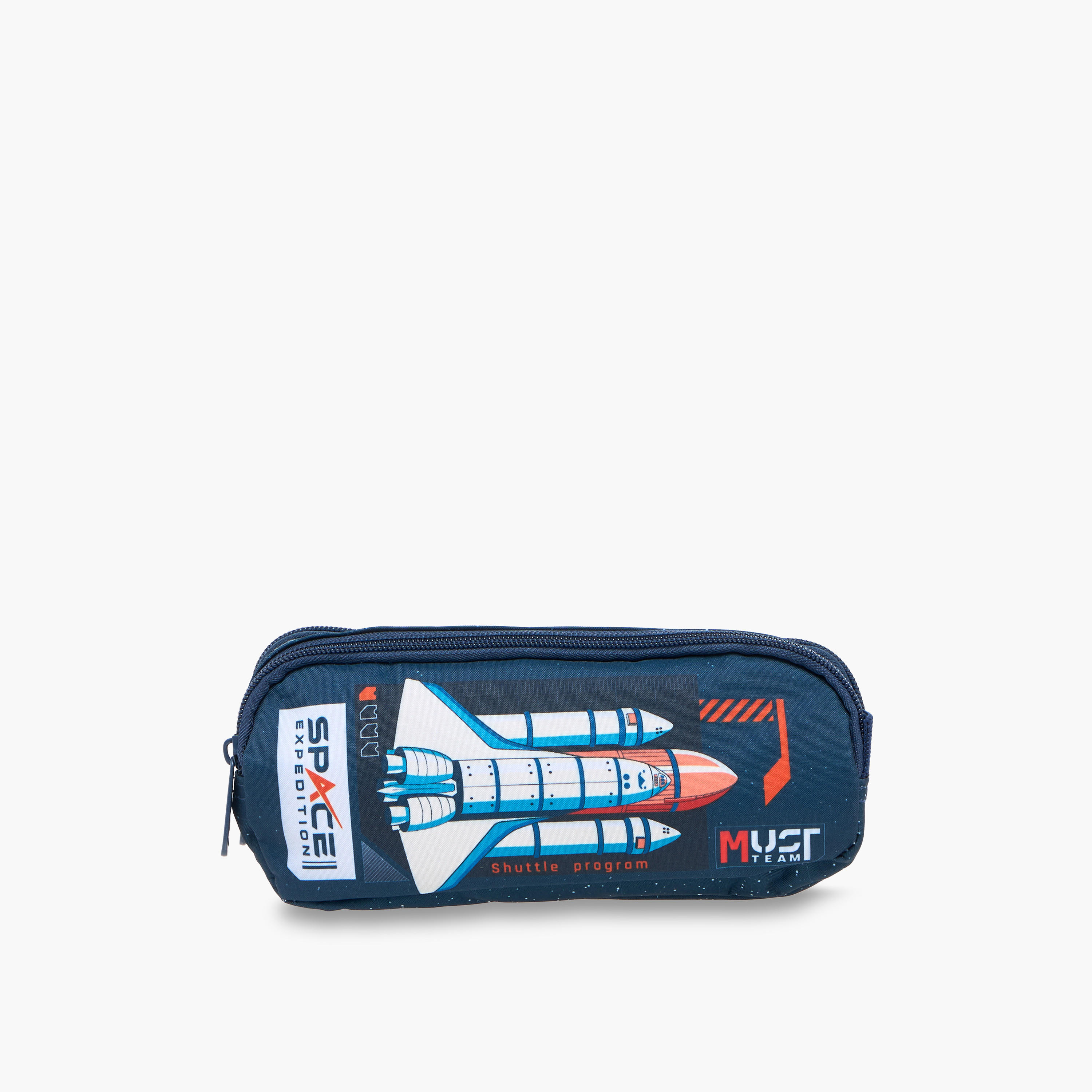 MUST Space Rocket Print Pencil Pouch with Zip Closure-school-stationery-pencilcases-image-1