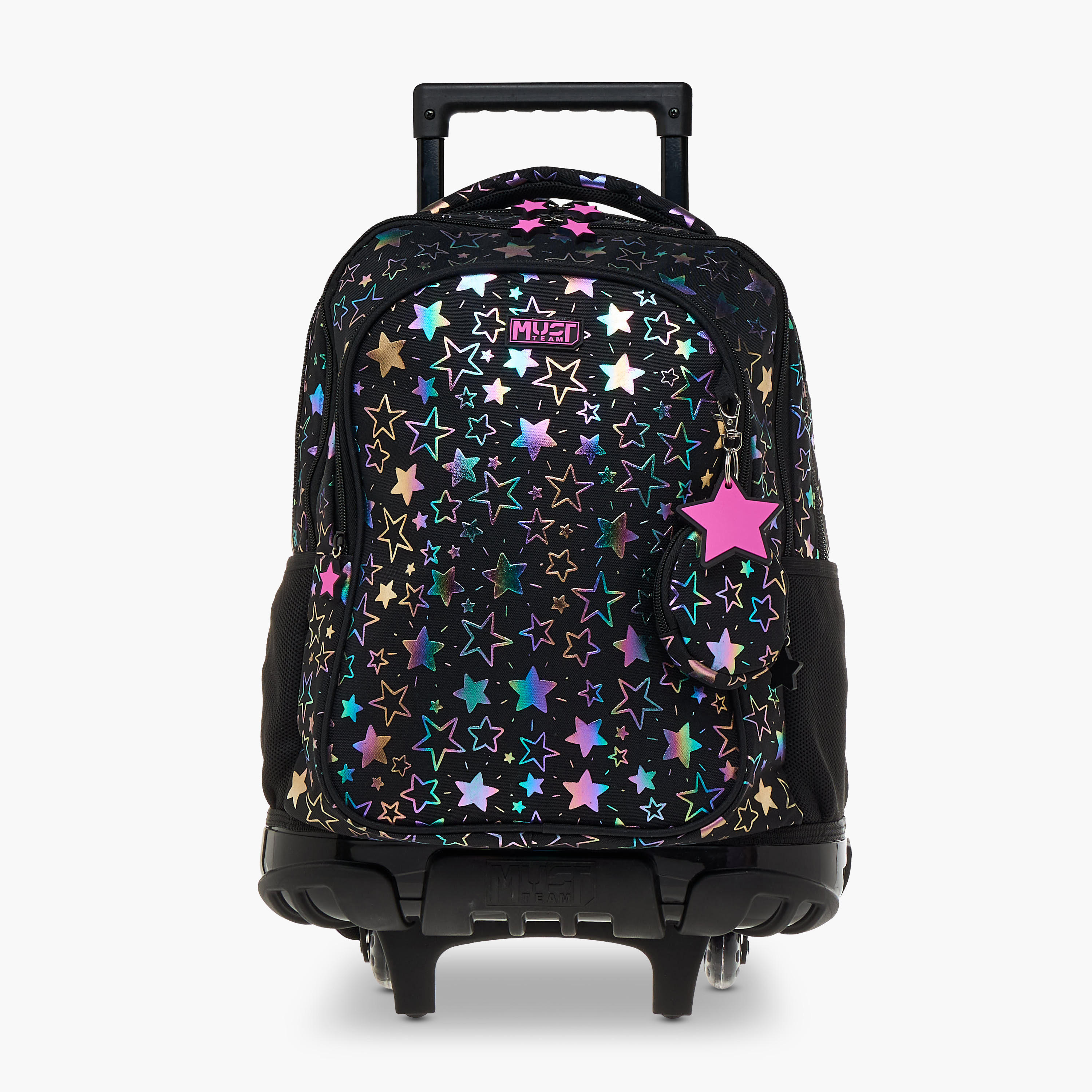 شنطة ترولي للبنات 5-8 سنوات بمقبض قابل للسحب وطبعات من ماست-school-bagsandbackpacks-trolleybags-image-1