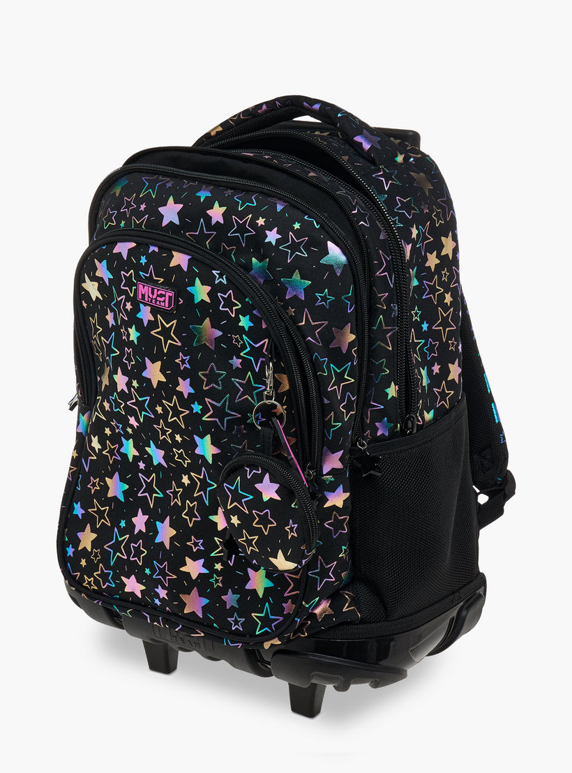 شنطة ترولي للبنات 5-8 سنوات بمقبض قابل للسحب وطبعات من ماست-school-bagsandbackpacks-trolleybags-image-17