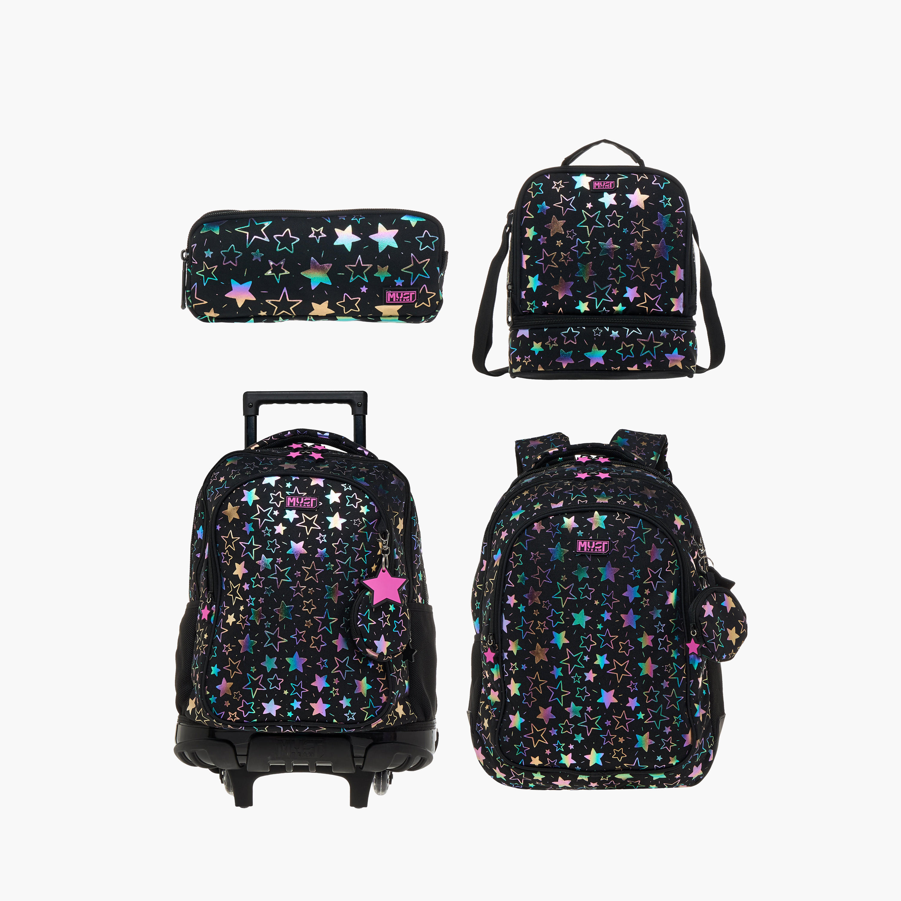 شنطة ترولي للبنات 5-8 سنوات بمقبض قابل للسحب وطبعات من ماست-school-bagsandbackpacks-trolleybags-image-19
