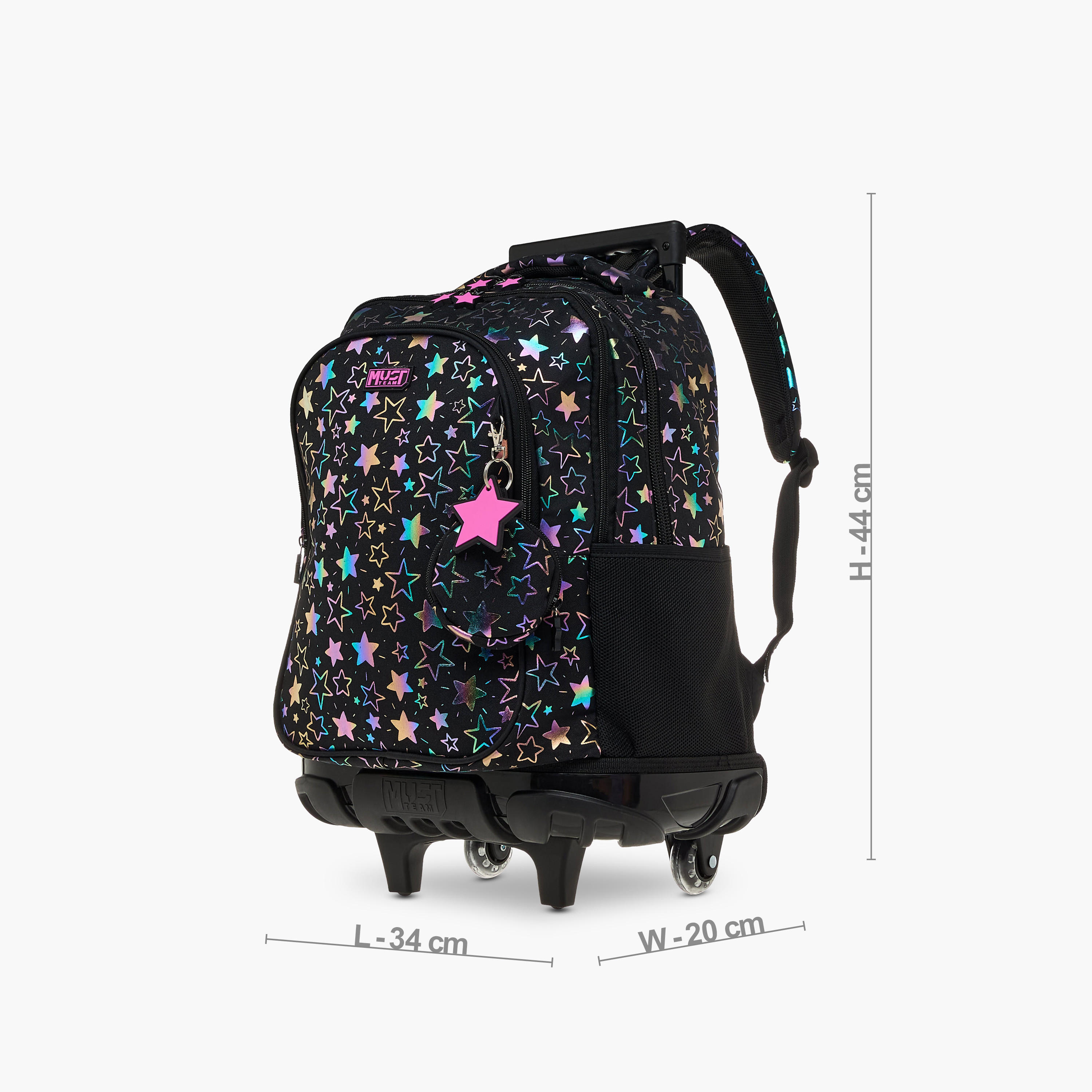شنطة ترولي للبنات 5-8 سنوات بمقبض قابل للسحب وطبعات من ماست-school-bagsandbackpacks-trolleybags-image-4