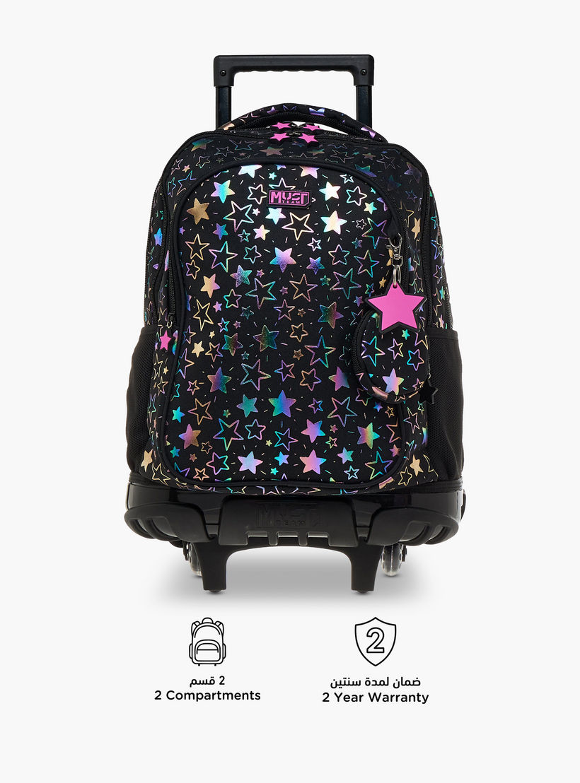 شنطة ترولي للبنات 5-8 سنوات بمقبض قابل للسحب وطبعات من ماست-school-bagsandbackpacks-trolleybags-image-6
