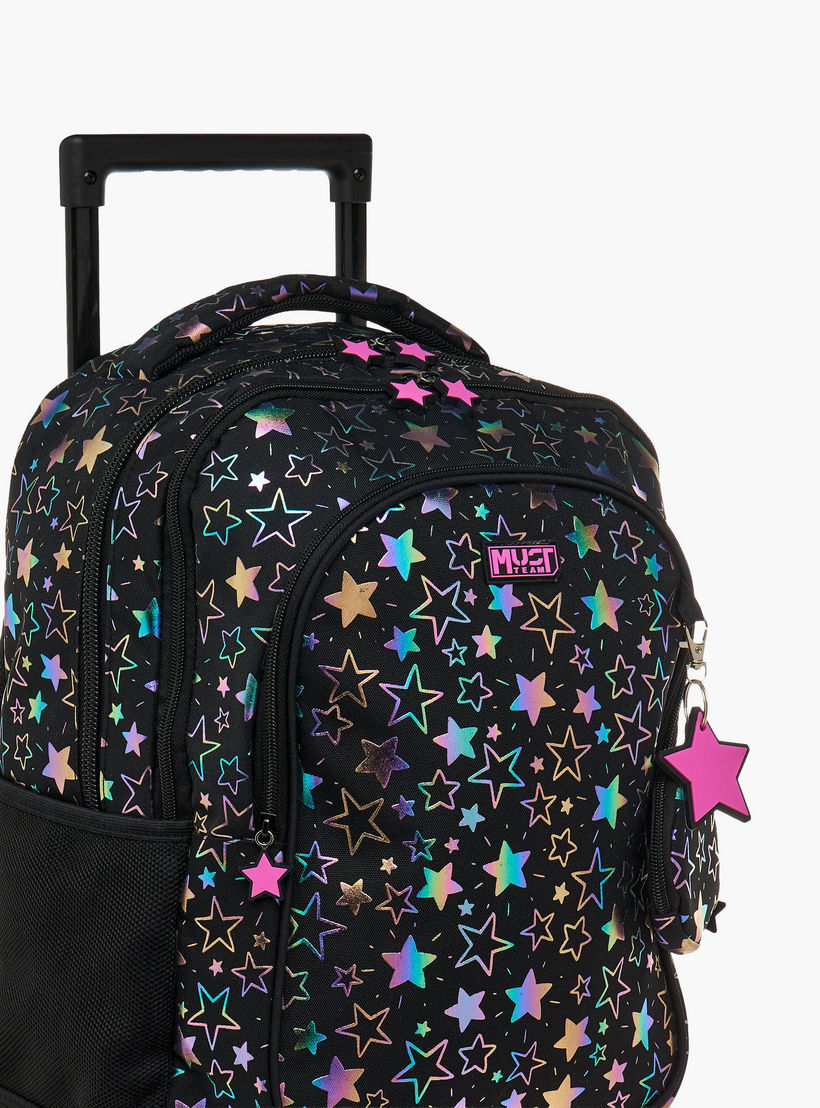شنطة ترولي للبنات 5-8 سنوات بمقبض قابل للسحب وطبعات من ماست-school-bagsandbackpacks-trolleybags-image-11