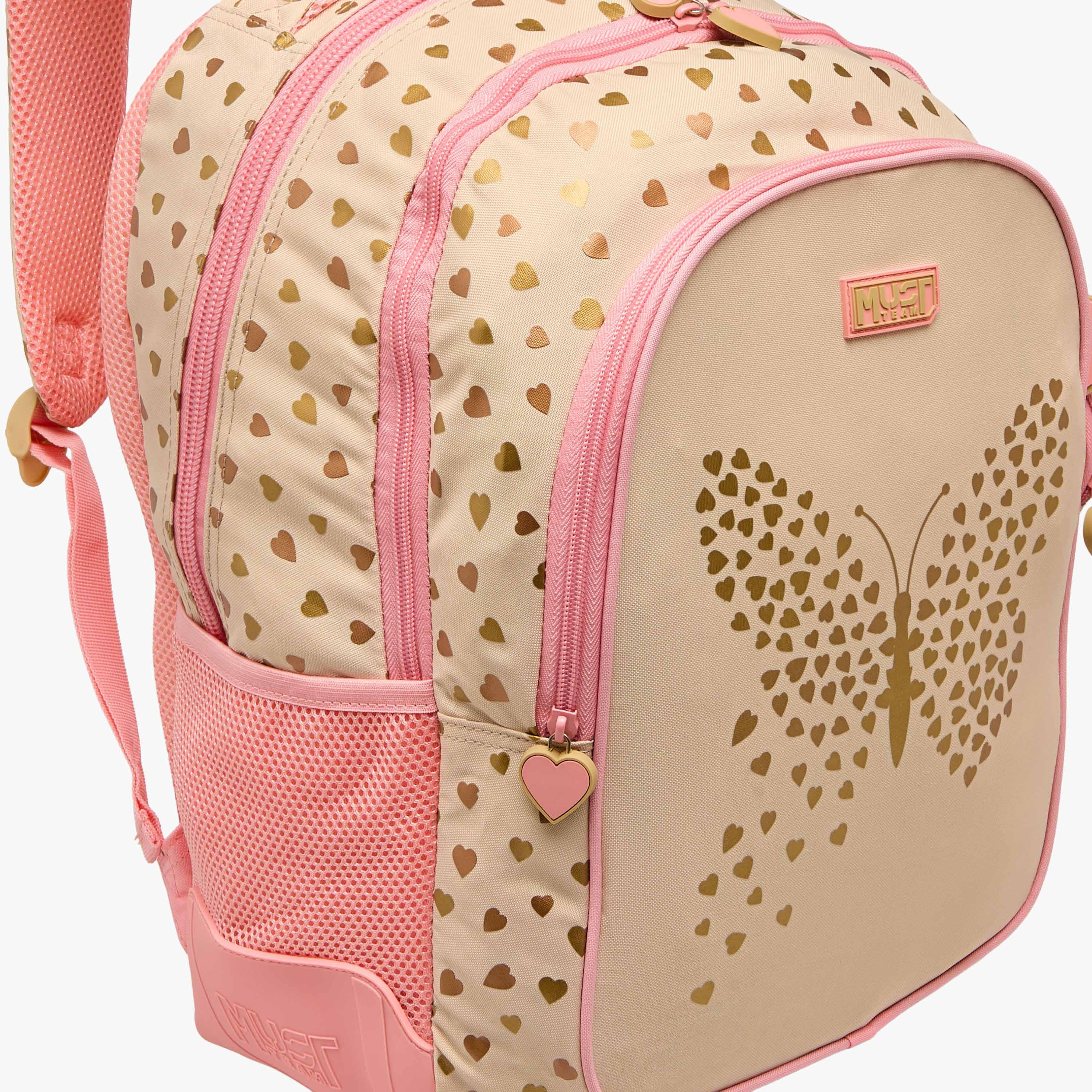 MUST Butterfly Print Backpack with Adjustable Straps and Zip Closure - 32x18x43 cms-school-bagsandbackpacks-backpacks-image-5