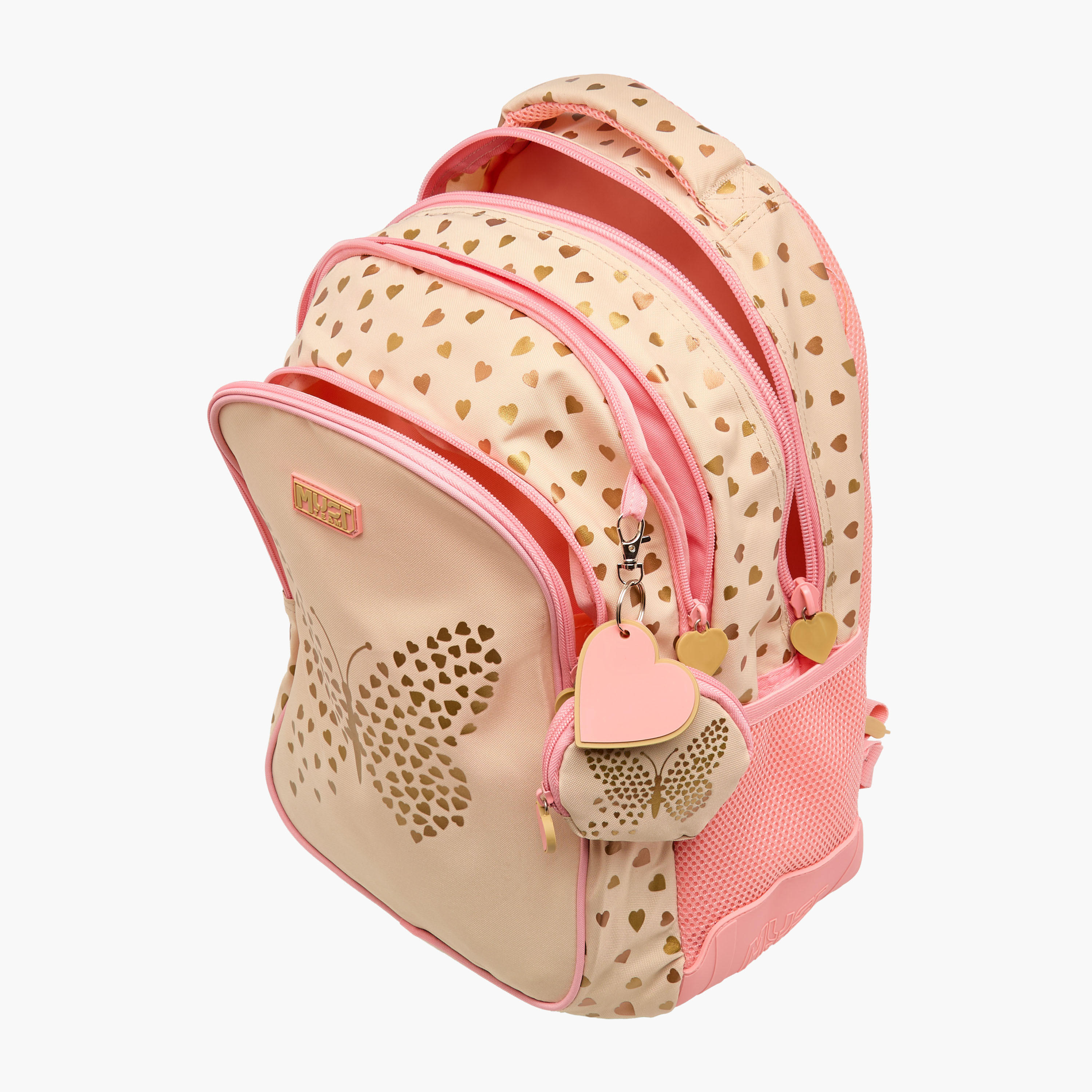 MUST Butterfly Print Backpack with Adjustable Straps and Zip Closure - 32x18x43 cms-school-bagsandbackpacks-backpacks-image-7