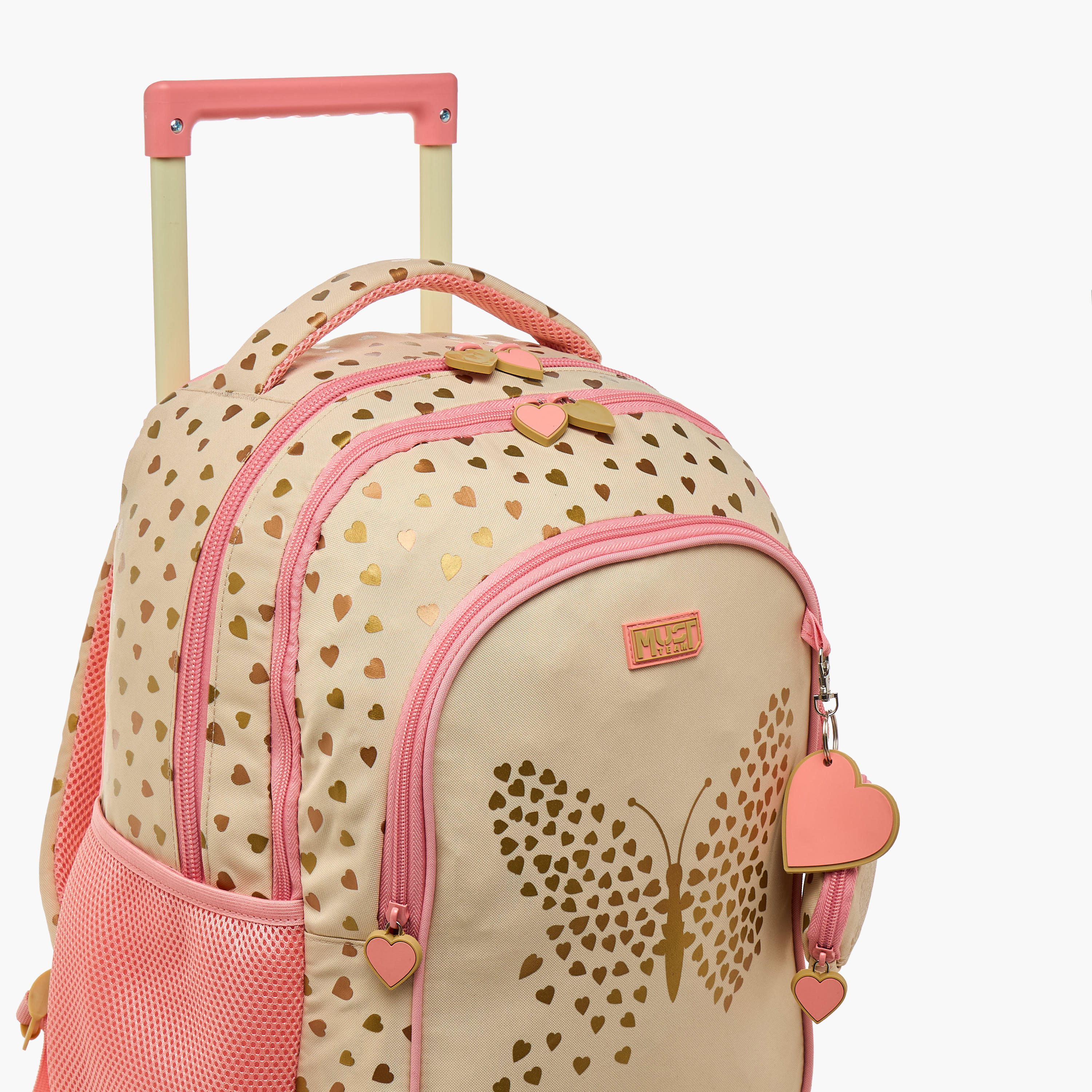 شنطة ترولي للبنات 5-8 سنوات بمقبض قابل للسحب وتصميم فراشة من ماست-school-bagsandbackpacks-trolleybags-image-12