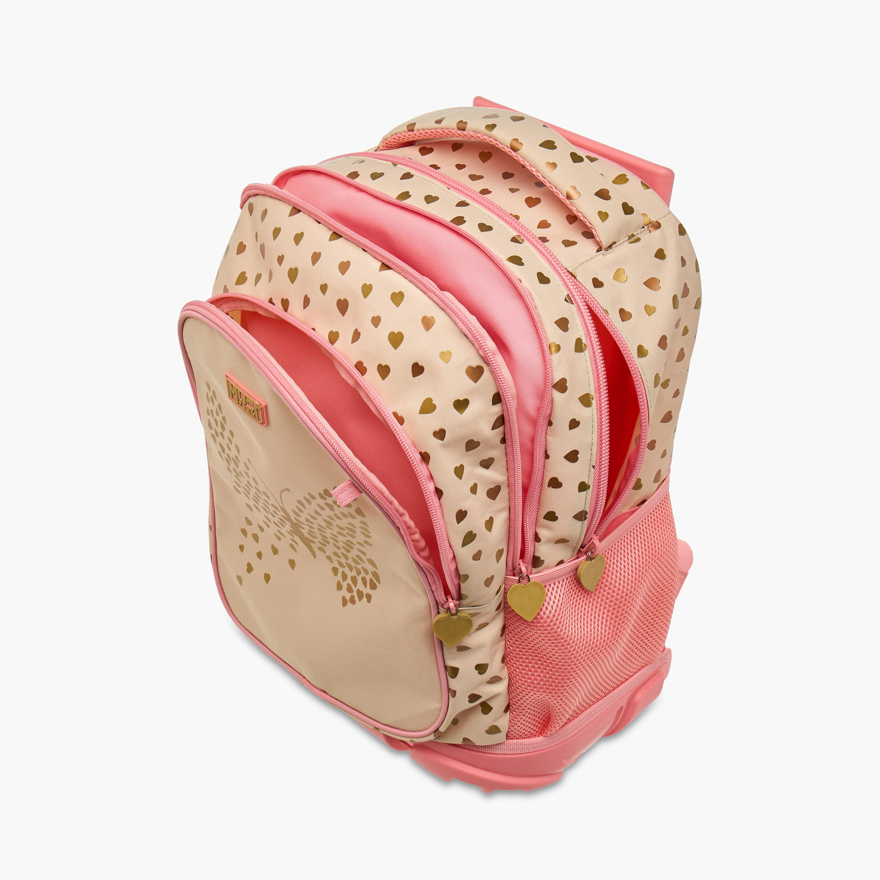 شنطة ترولي للبنات 5-8 سنوات بمقبض قابل للسحب وتصميم فراشة من ماست-school-bagsandbackpacks-trolleybags-image-17