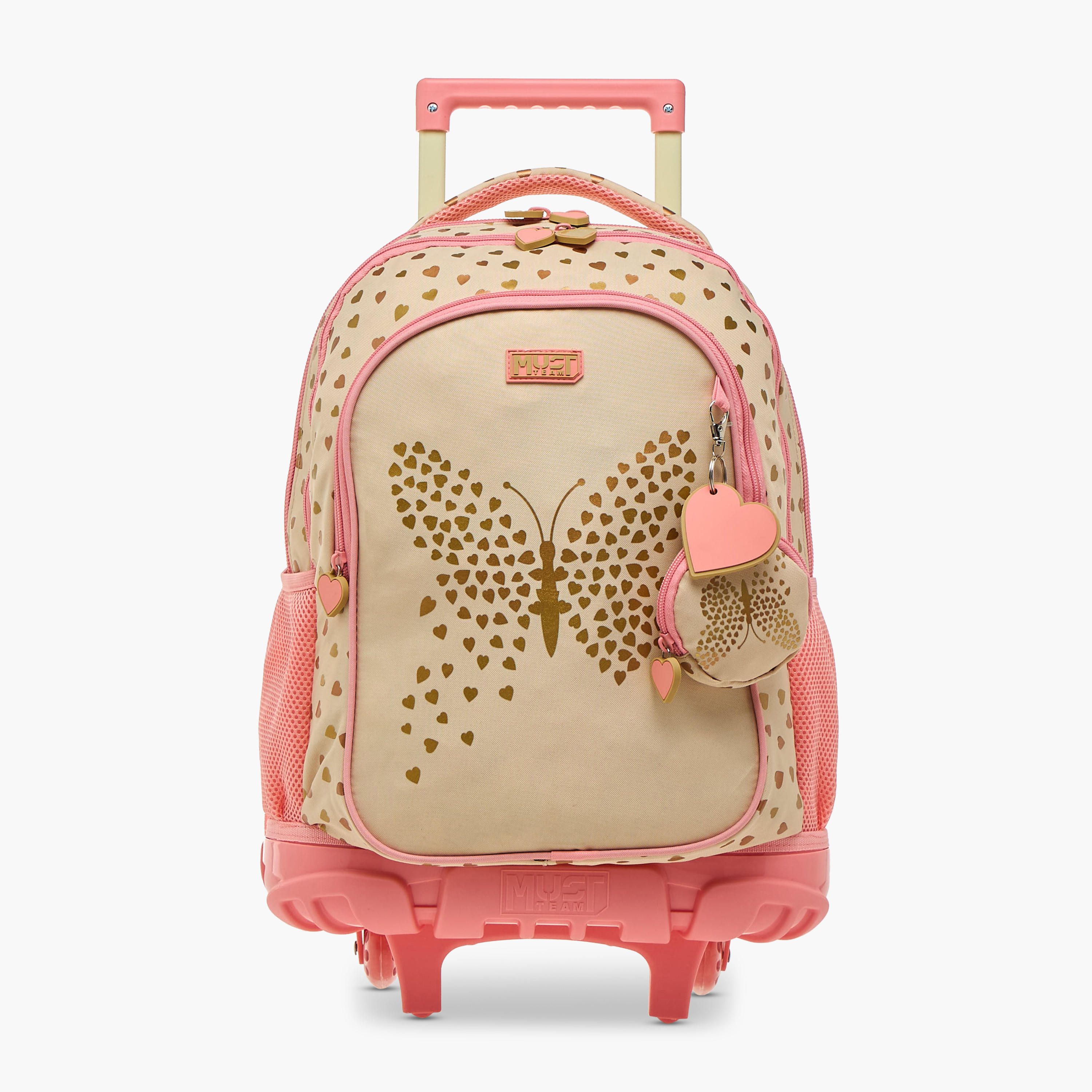 شنطة ترولي للبنات 5-8 سنوات بمقبض قابل للسحب وتصميم فراشة من ماست-school-bagsandbackpacks-trolleybags-image-19
