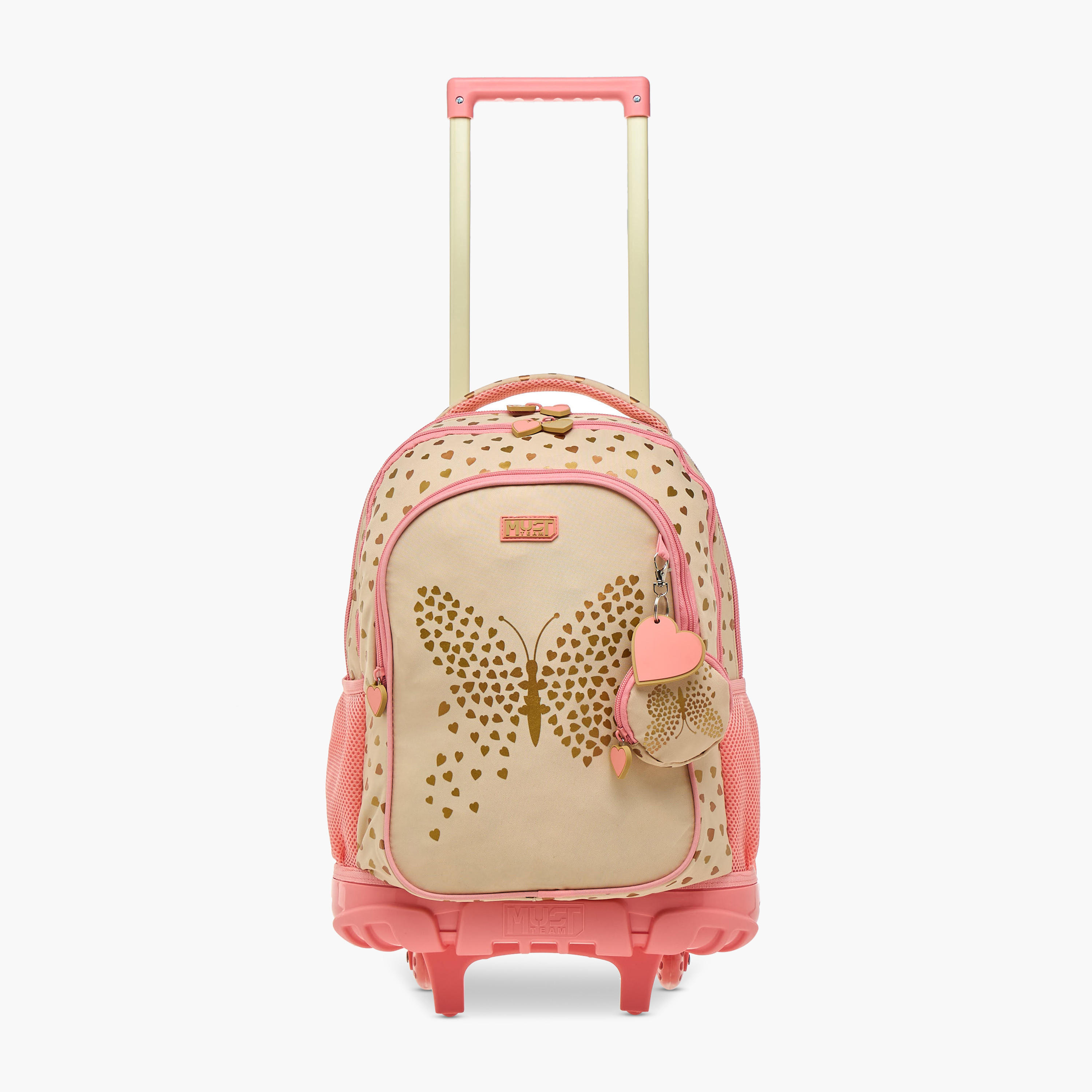 شنطة ترولي للبنات 5-8 سنوات بمقبض قابل للسحب وتصميم فراشة من ماست-school-bagsandbackpacks-trolleybags-image-9