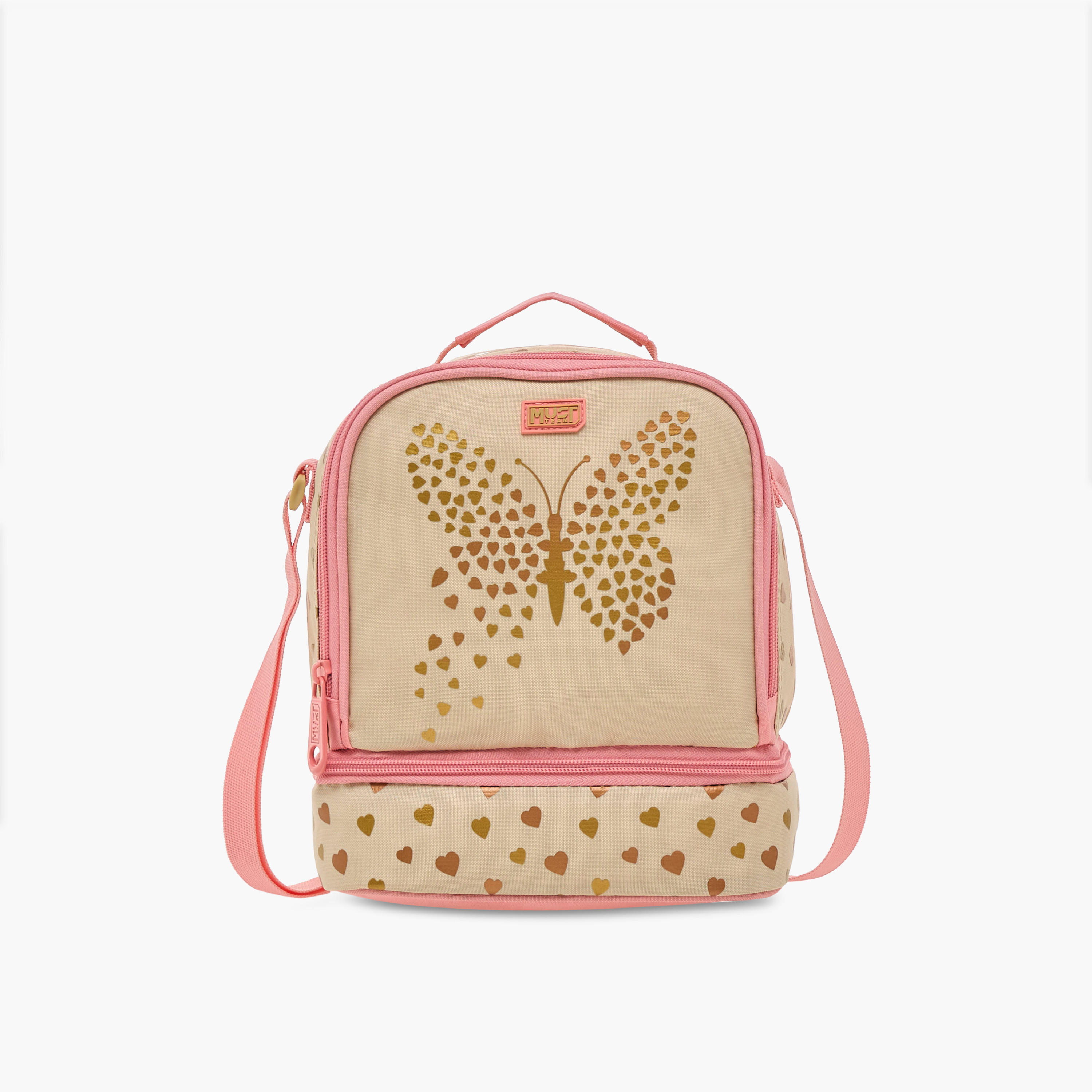 MUST Butterfly Print Lunch Bag with Adjustable Strap and Zip Closure-school-lunchessentials-lunchbags-image-1