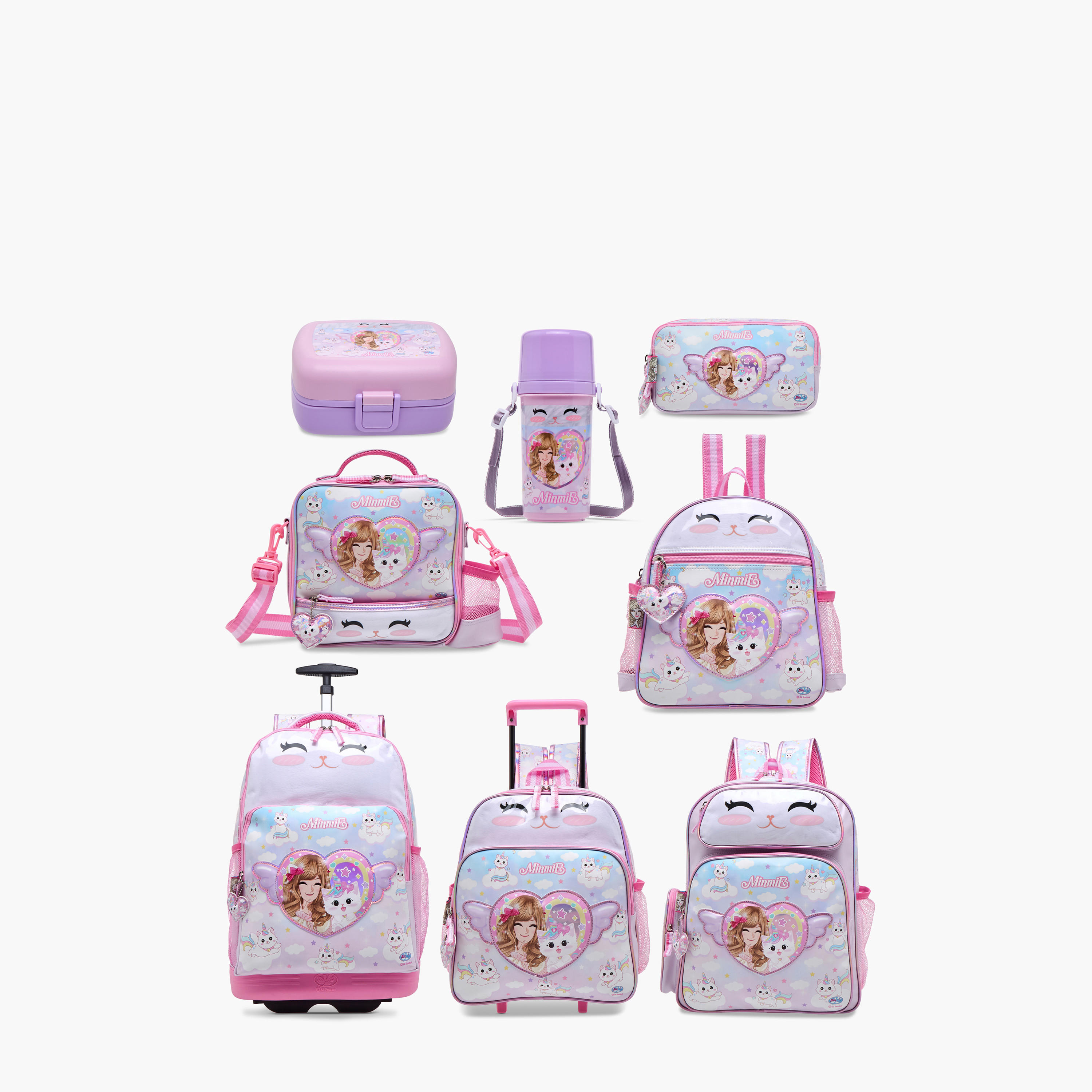 شنطة ظهر 10 بوصة بطبعات كاتيكورن مينمي مع حمالات كتف قابلة للتعديل - 31x13x40 سم-school-bagsandbackpacks-backpacks-image-11