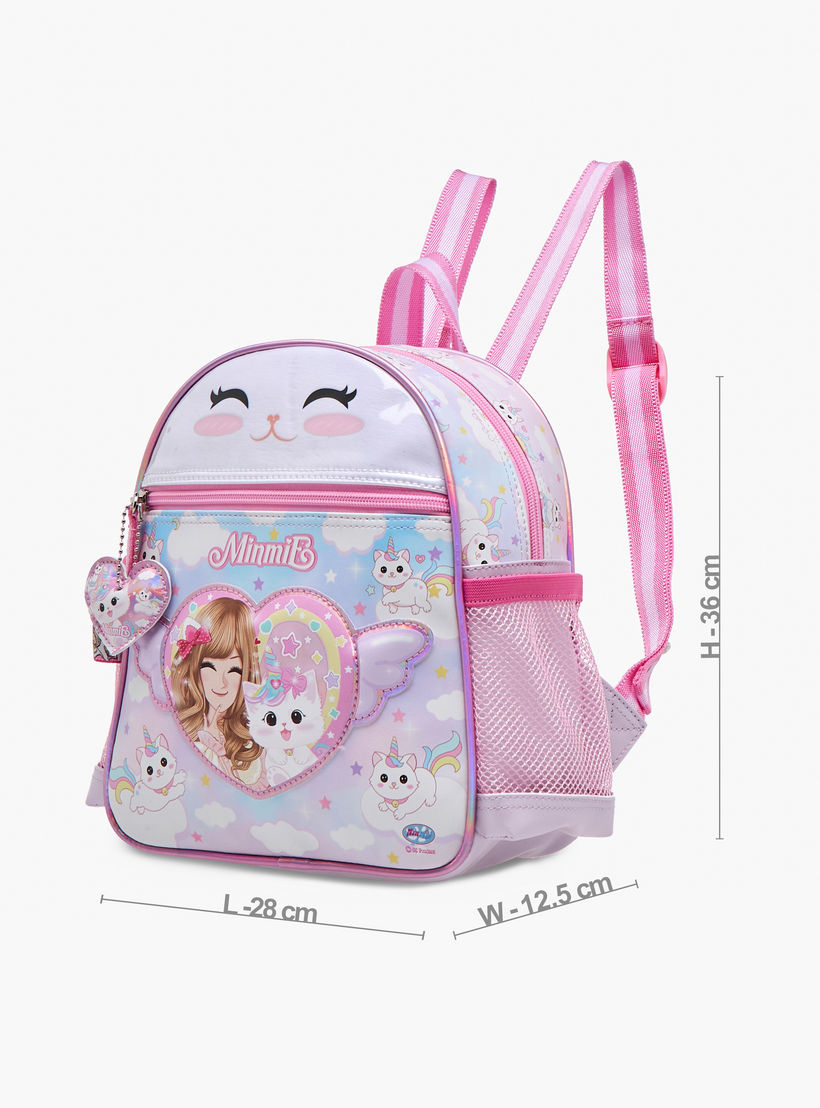 شنطة ظهر 10 بوصة بطبعات كاتيكورن مينمي مع حمالات كتف قابلة للتعديل - 31x13x40 سم-school-bagsandbackpacks-backpacks-image-2