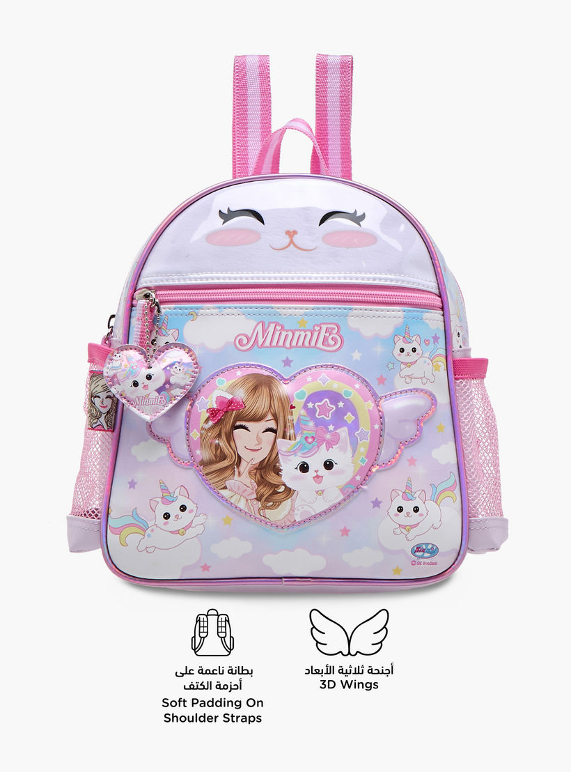 شنطة ظهر 10 بوصة بطبعات كاتيكورن مينمي مع حمالات كتف قابلة للتعديل - 31x13x40 سم-school-bagsandbackpacks-backpacks-image-4