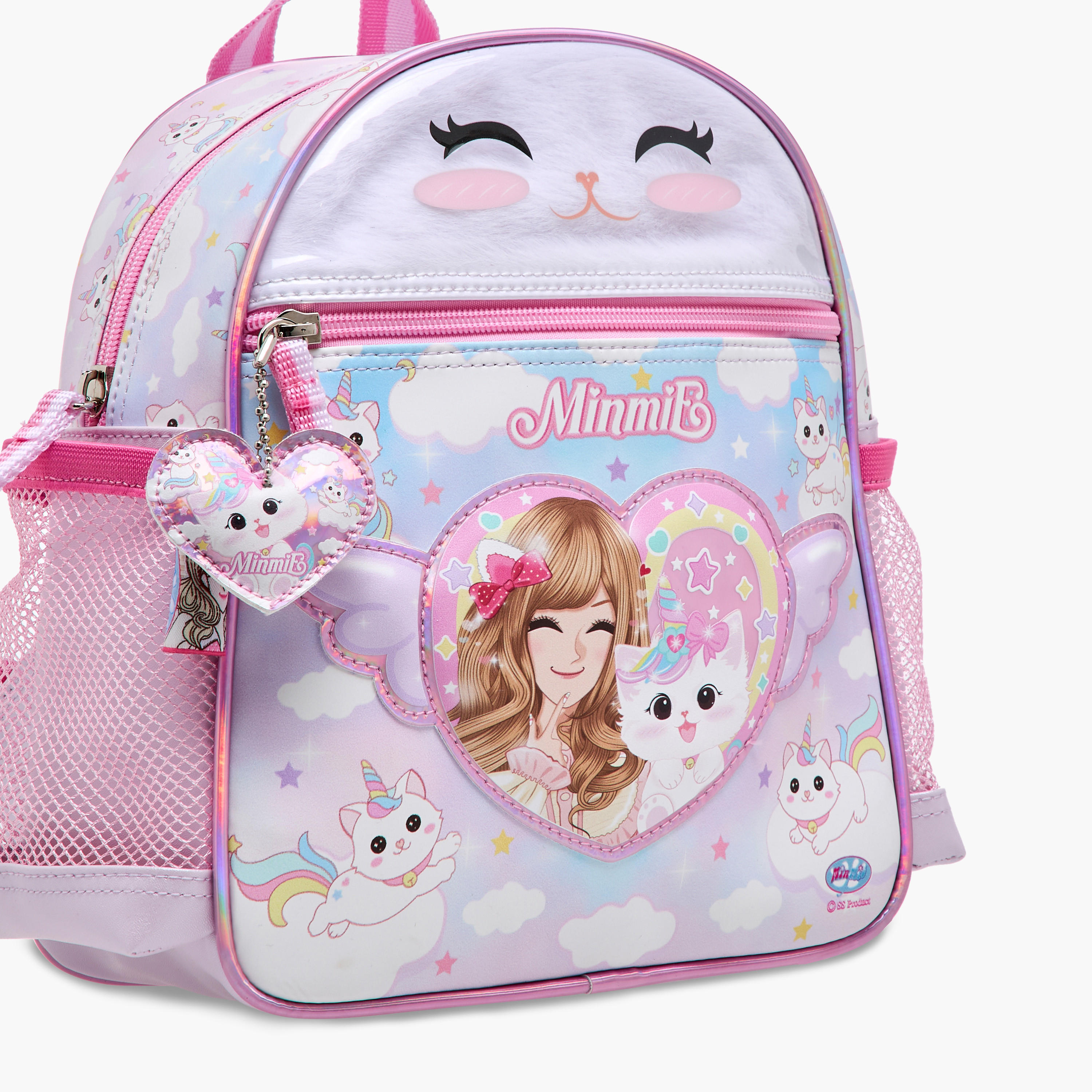 Minmie Caticorn Print 10-inch Backpack with Adjustable Shoulder Straps - 31x13x40 cms-school-bagsandbackpacks-backpacks-image-7