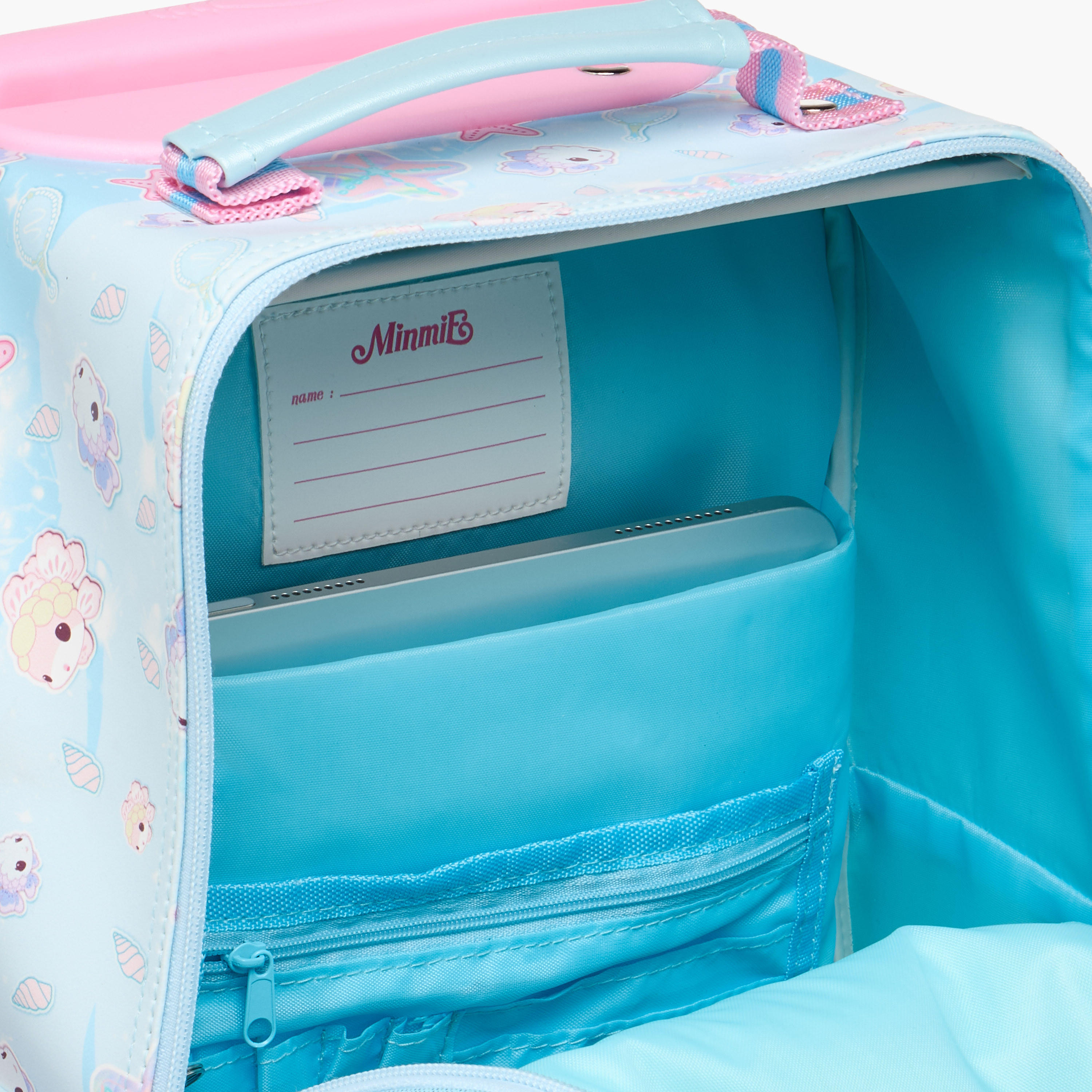 Minmie Mermaid Trolley Bag for Girls 5-8 Years with Padded Shoulder Straps -school-bagsandbackpacks-trolleybags-image-13