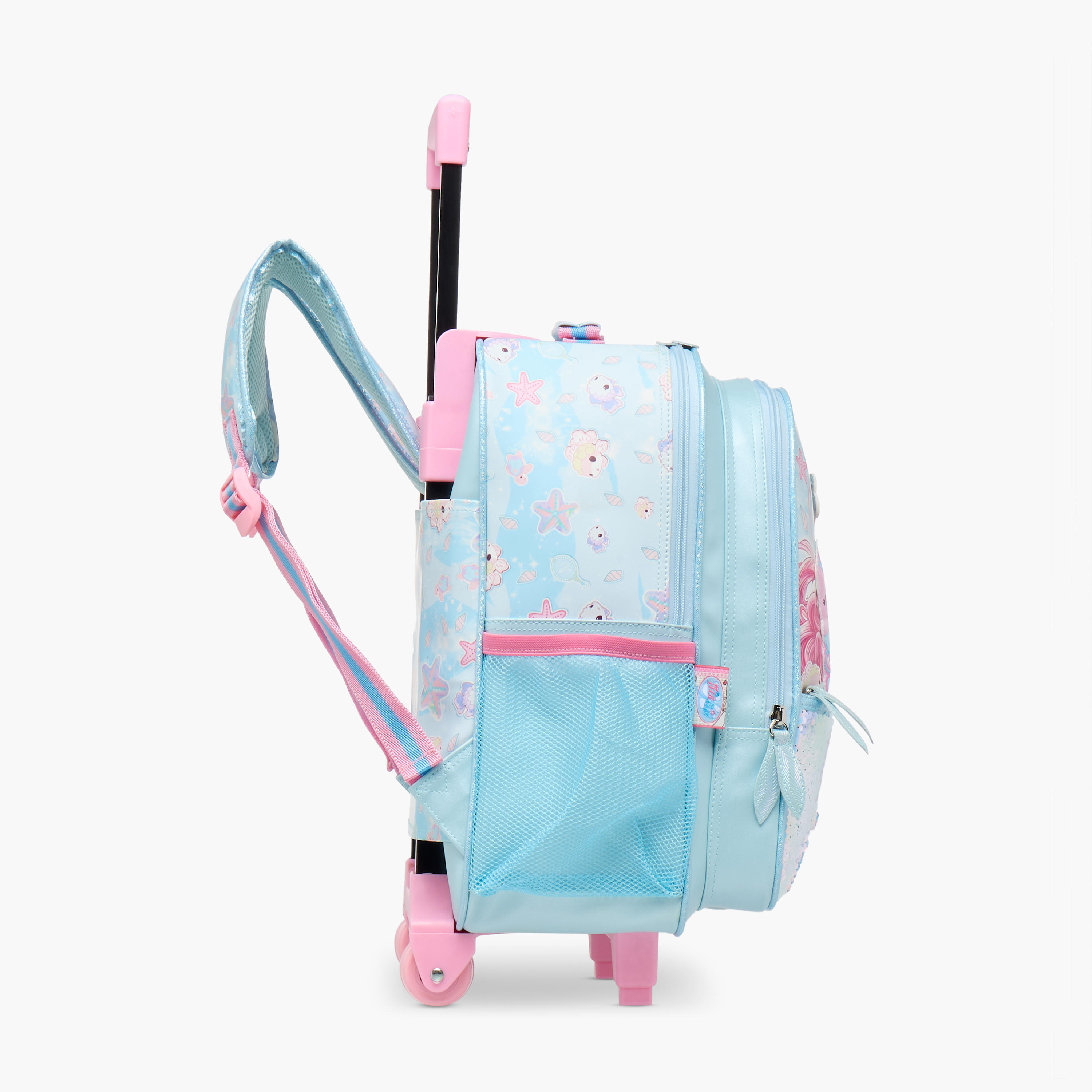 Minmie Mermaid Trolley Bag for Girls 5-8 Years with Padded Shoulder Straps -school-bagsandbackpacks-trolleybags-image-3