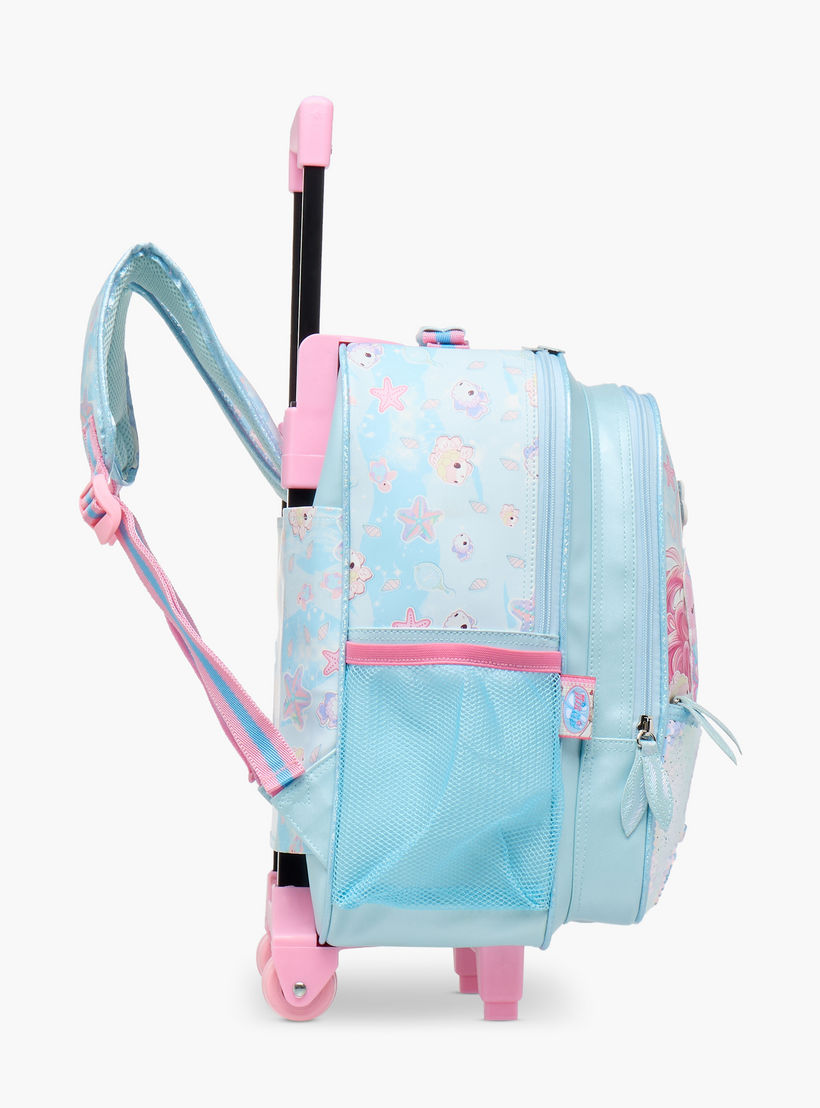 Minmie Mermaid Trolley Bag for Girls 5-8 Years with Padded Shoulder Straps -school-bagsandbackpacks-trolleybags-image-3