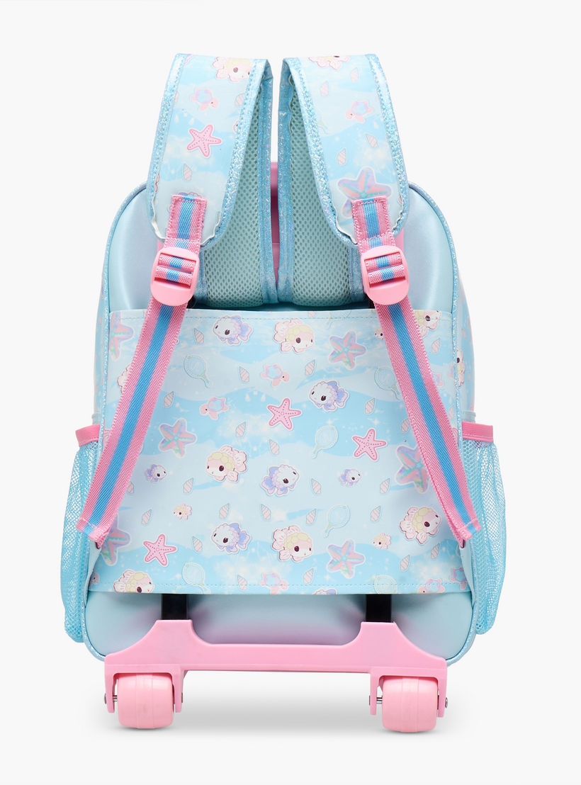 Minmie Mermaid Trolley Bag for Girls 5-8 Years with Padded Shoulder Straps -school-bagsandbackpacks-trolleybags-image-5