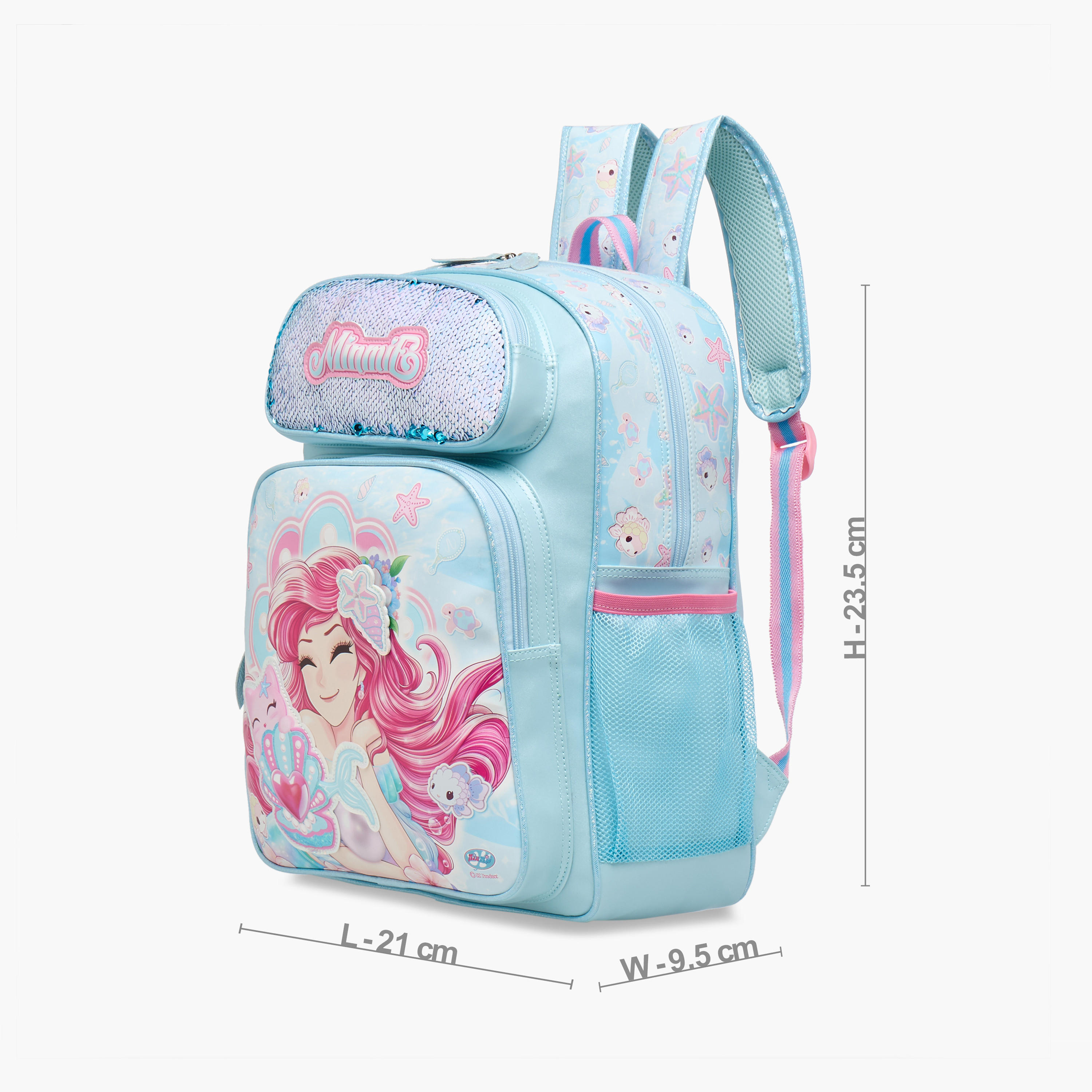 شنطة ظهر 16 بوصة بأحزمة قابلة للتعديل وسحاب إغلاق وطبعات من مينيمي - 21x10x23 سم-school-bagsandbackpacks-backpacks-image-2