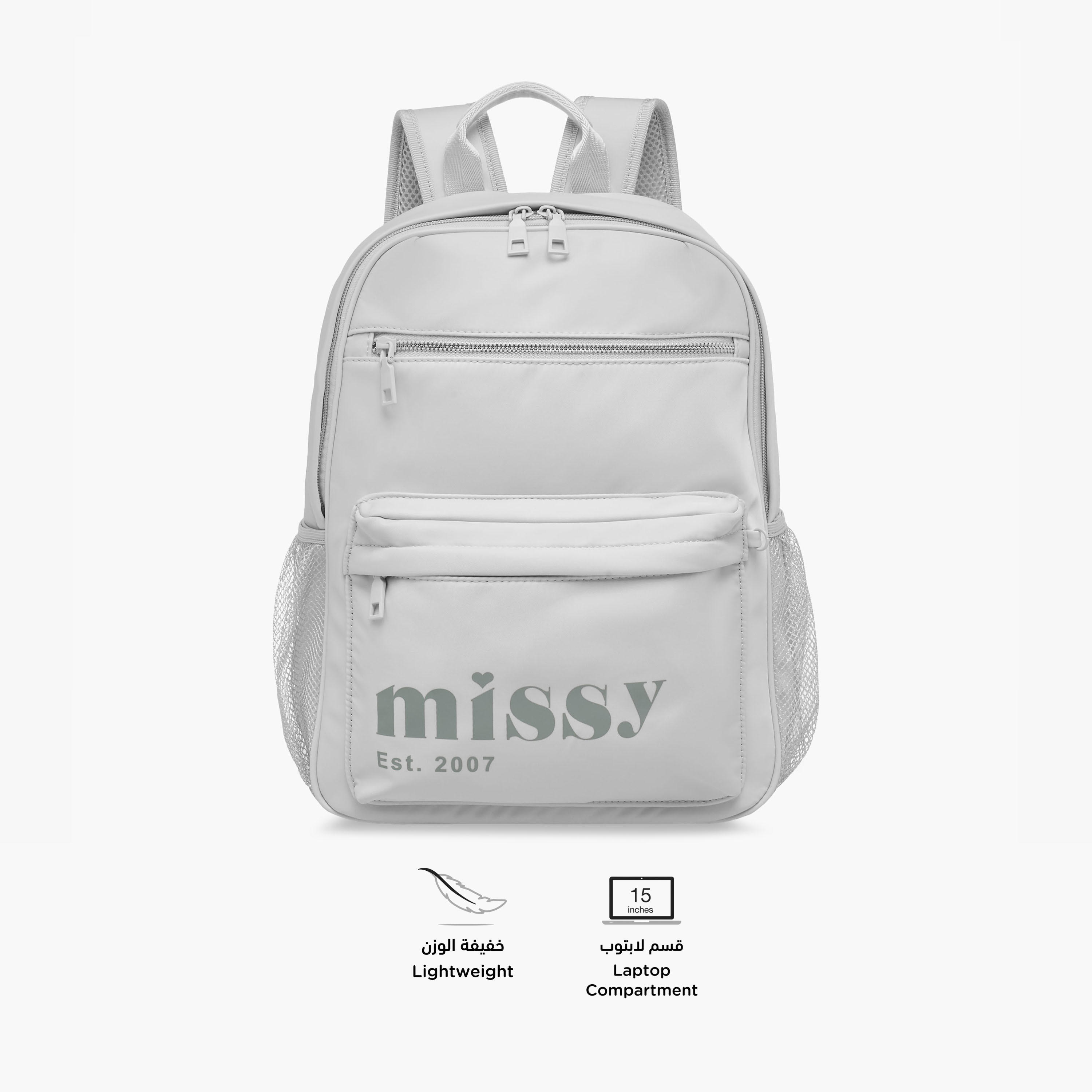 شنطة ظهر مدرسية للأطفال مع مقلمة قطعتين بطبعات شعار من ميسي - 30x12x40 سم-cpwomen-fashionaccessories-bagsandwallets-backpacks-image-5