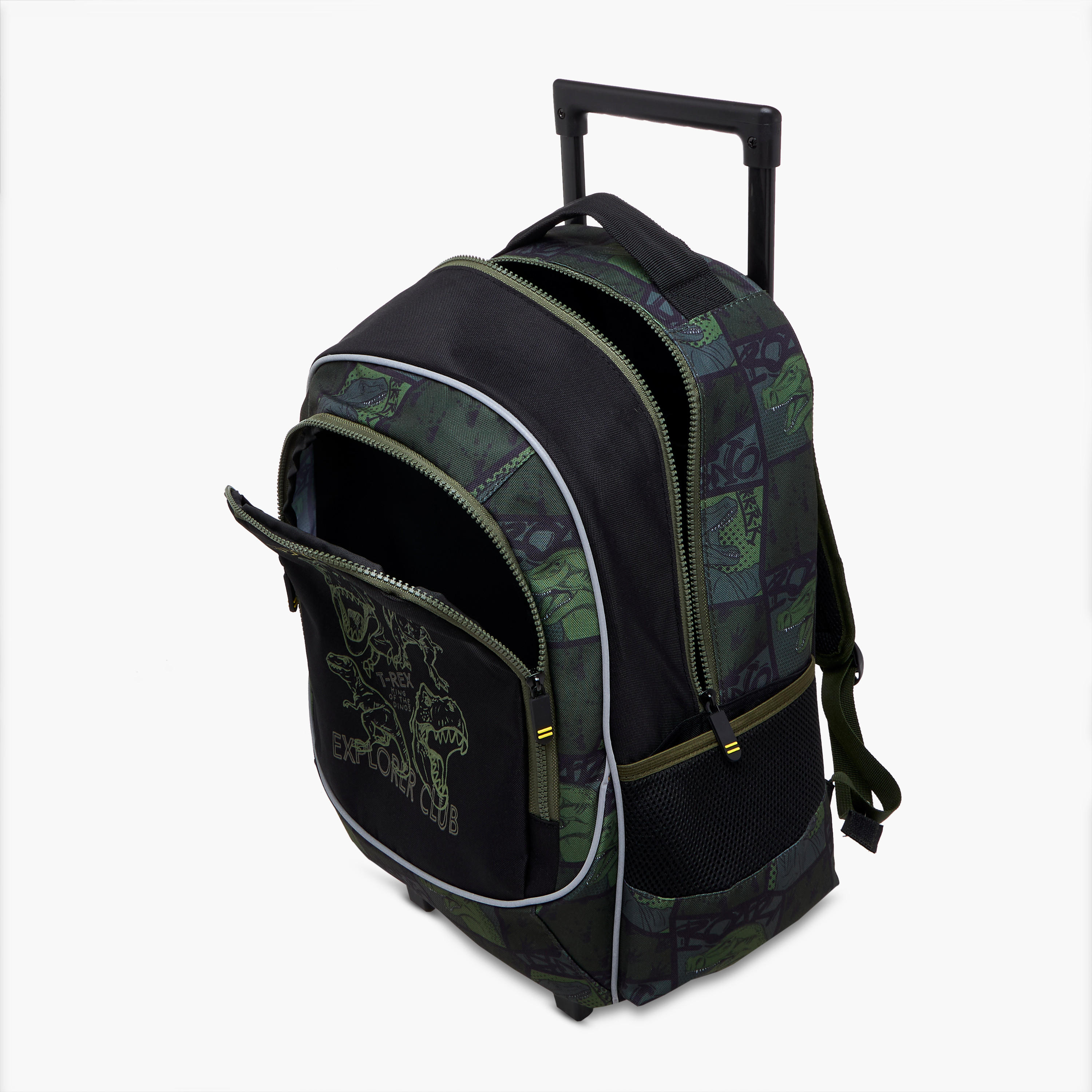 Dinosaur Trolley Bag for Boys 5-8 Years with Padded Shoulder Straps -school-bagsandbackpacks-trolleybags-image-12