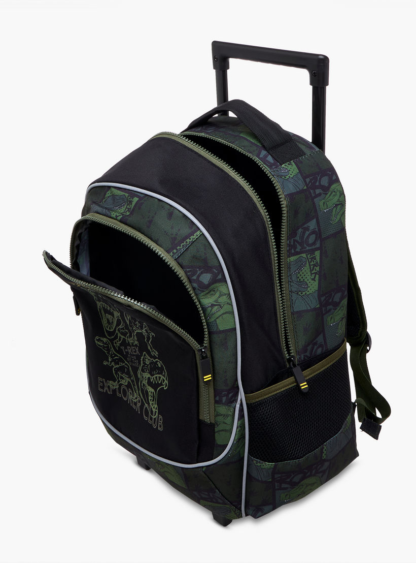Dinosaur Trolley Bag for Boys 5-8 Years with Padded Shoulder Straps -school-bagsandbackpacks-trolleybags-image-12