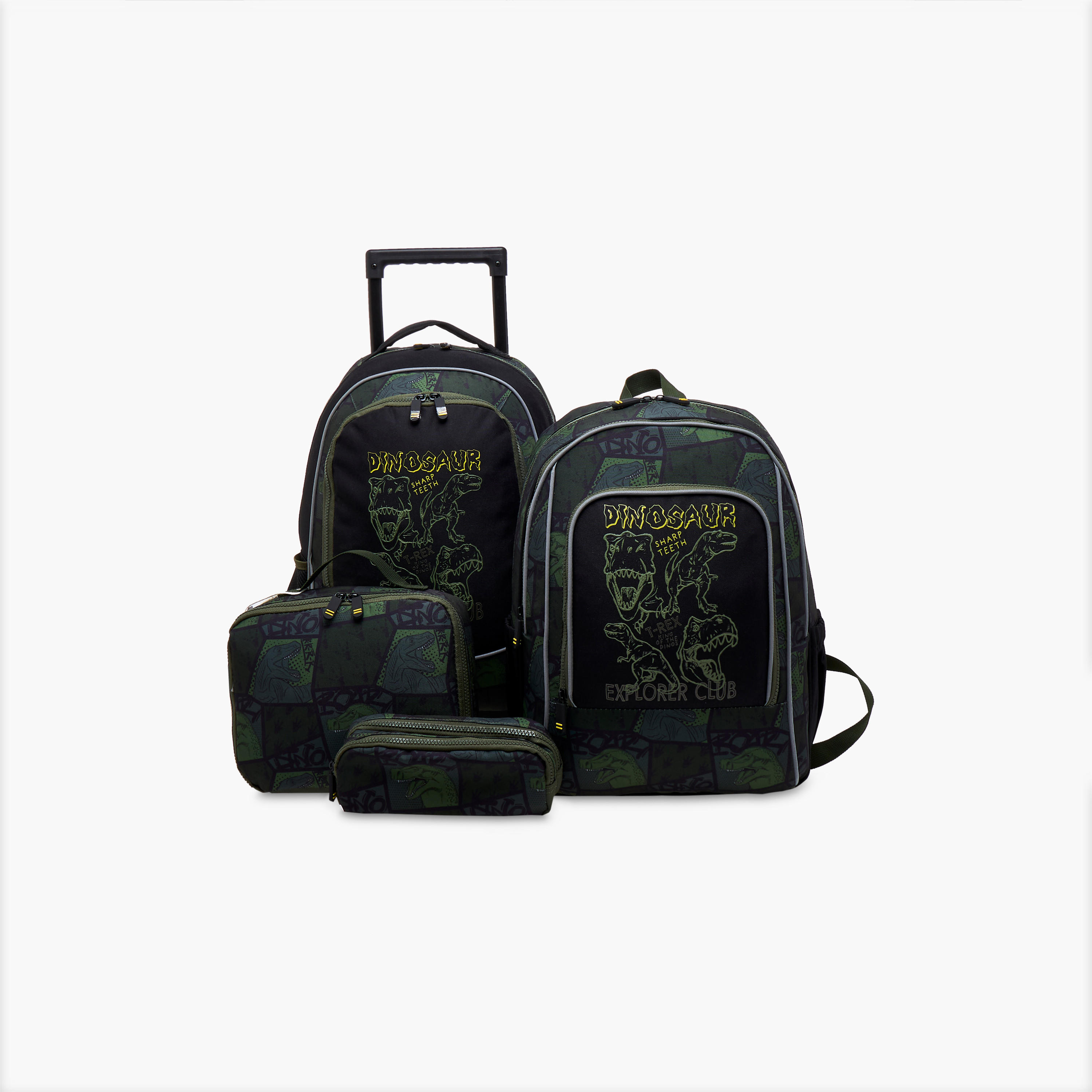 Dinosaur Trolley Bag for Boys 5-8 Years with Padded Shoulder Straps -school-bagsandbackpacks-trolleybags-image-14