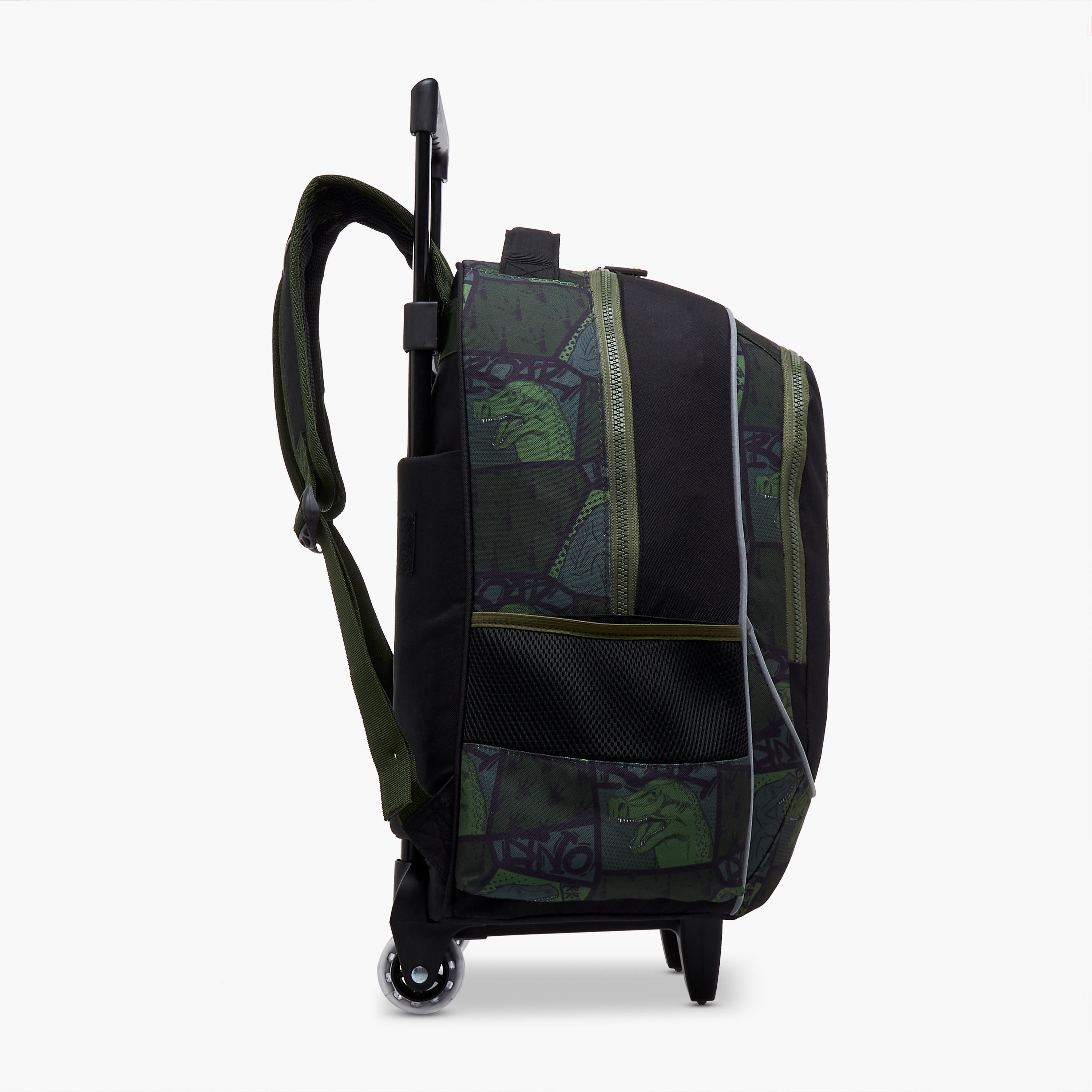 Dinosaur Trolley Bag for Boys 5-8 Years with Padded Shoulder Straps -school-bagsandbackpacks-trolleybags-image-3