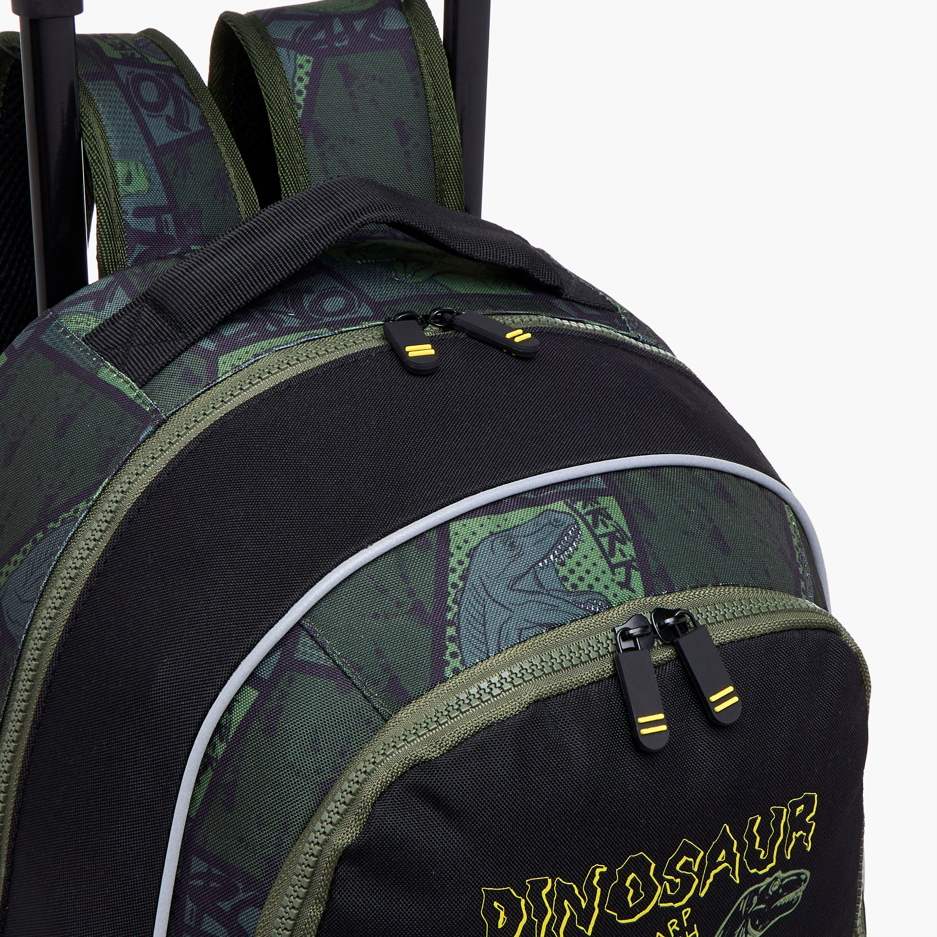Dinosaur Trolley Bag for Boys 5-8 Years with Padded Shoulder Straps -school-bagsandbackpacks-trolleybags-image-9