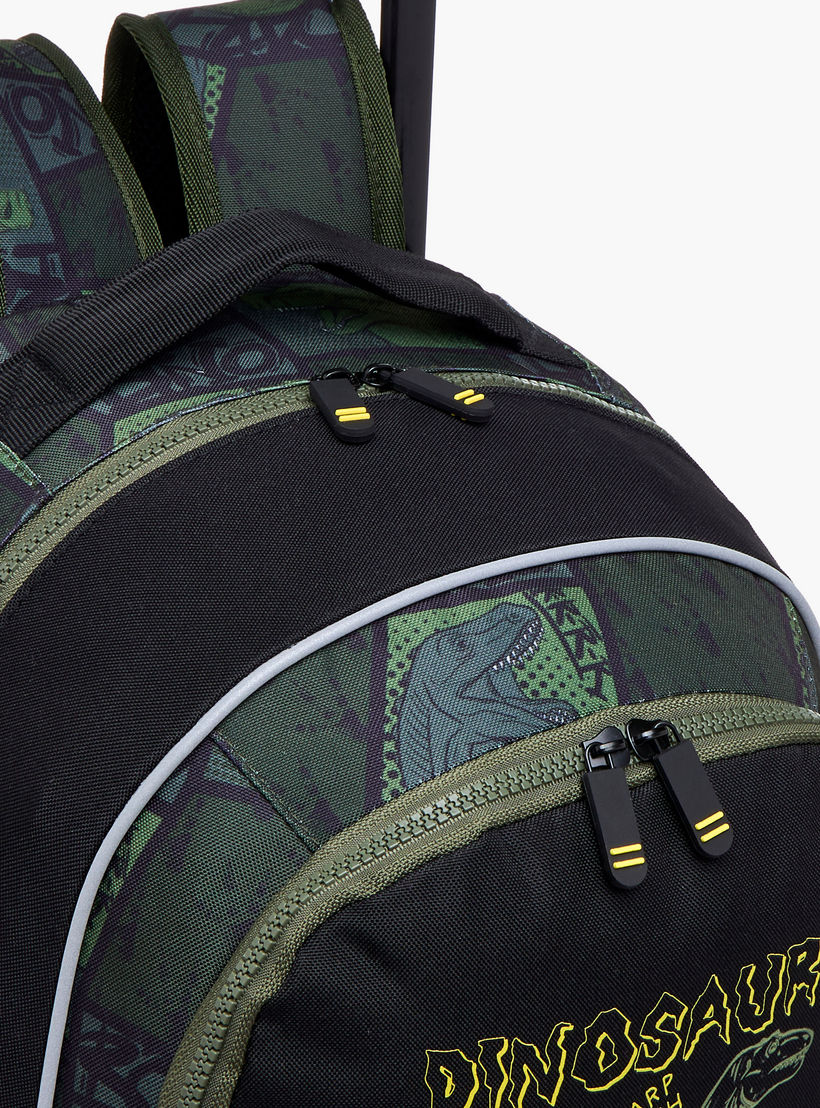 Dinosaur Trolley Bag for Boys 5-8 Years with Padded Shoulder Straps -school-bagsandbackpacks-trolleybags-image-9