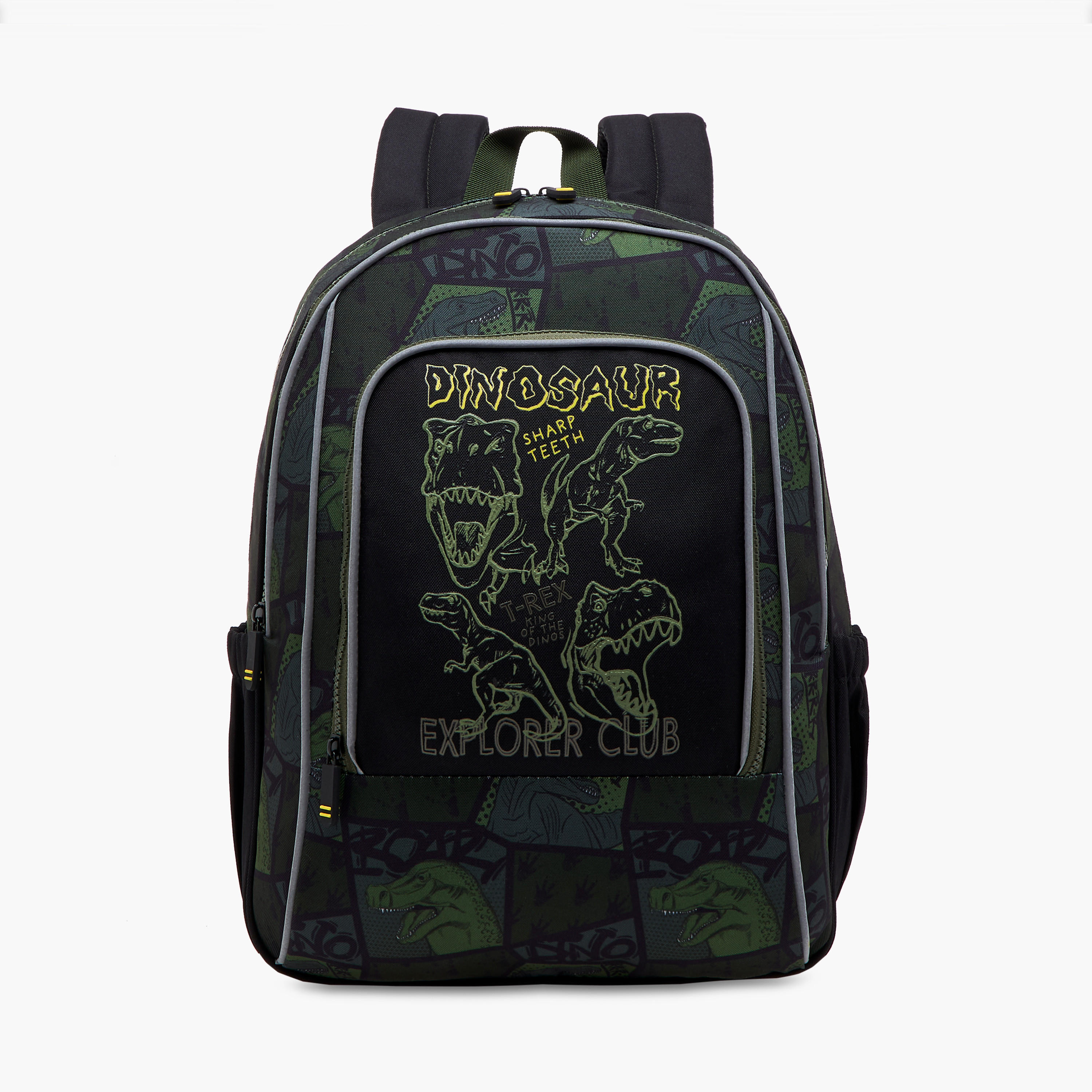 Dinosaur Print 16-inch Backpack with Adjustable Shoulder Straps and Zip Closure - 30x13x41 cms-school-bagsandbackpacks-backpacks-image-1