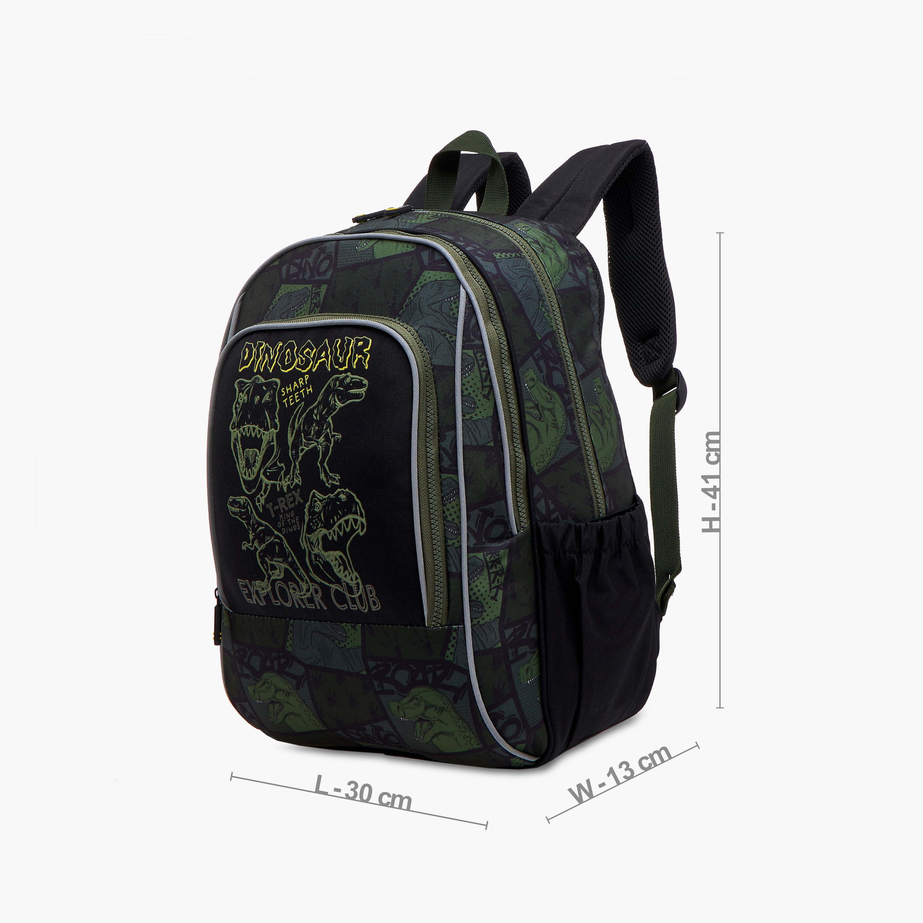 Dinosaur Print 16-inch Backpack with Adjustable Shoulder Straps and Zip Closure - 30x13x41 cms-school-bagsandbackpacks-backpacks-image-2