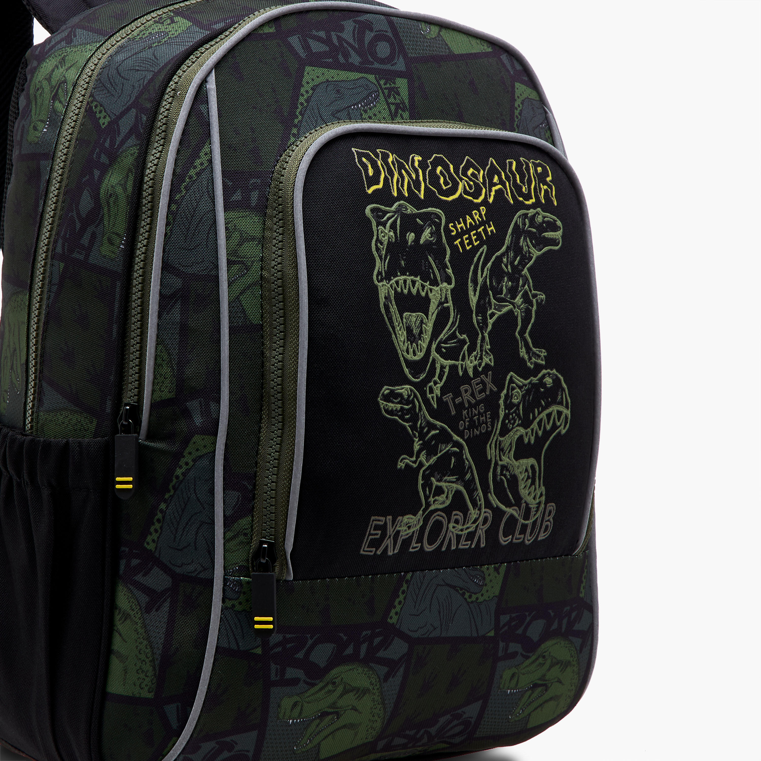 Dinosaur Print 16-inch Backpack with Adjustable Shoulder Straps and Zip Closure - 30x13x41 cms-school-bagsandbackpacks-backpacks-image-7