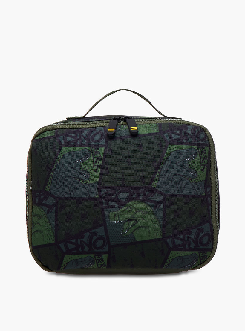 Dinosaur Print Lunch Bag with Zip Closure-school-lunchessentials-lunchbags-image-1