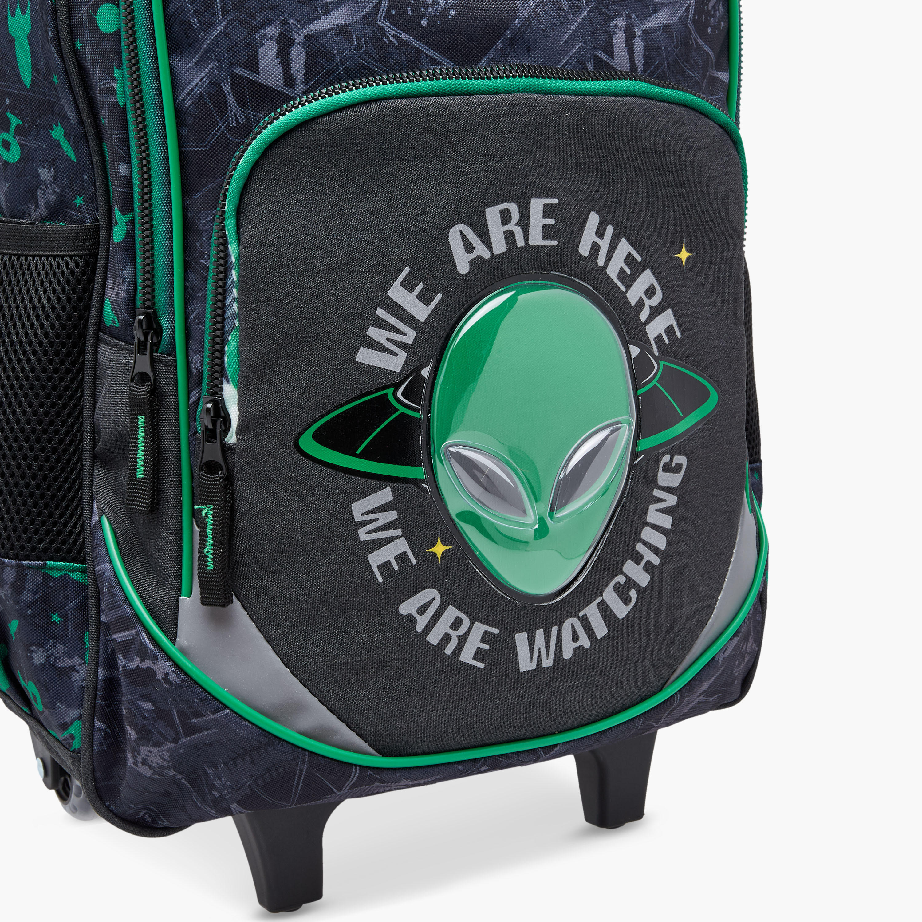 شنطة ترولي للأطفال 5-8 سنوات بأحزمة كتف مبطّنة وتصميم فضاء-school-bagsandbackpacks-trolleybags-image-10