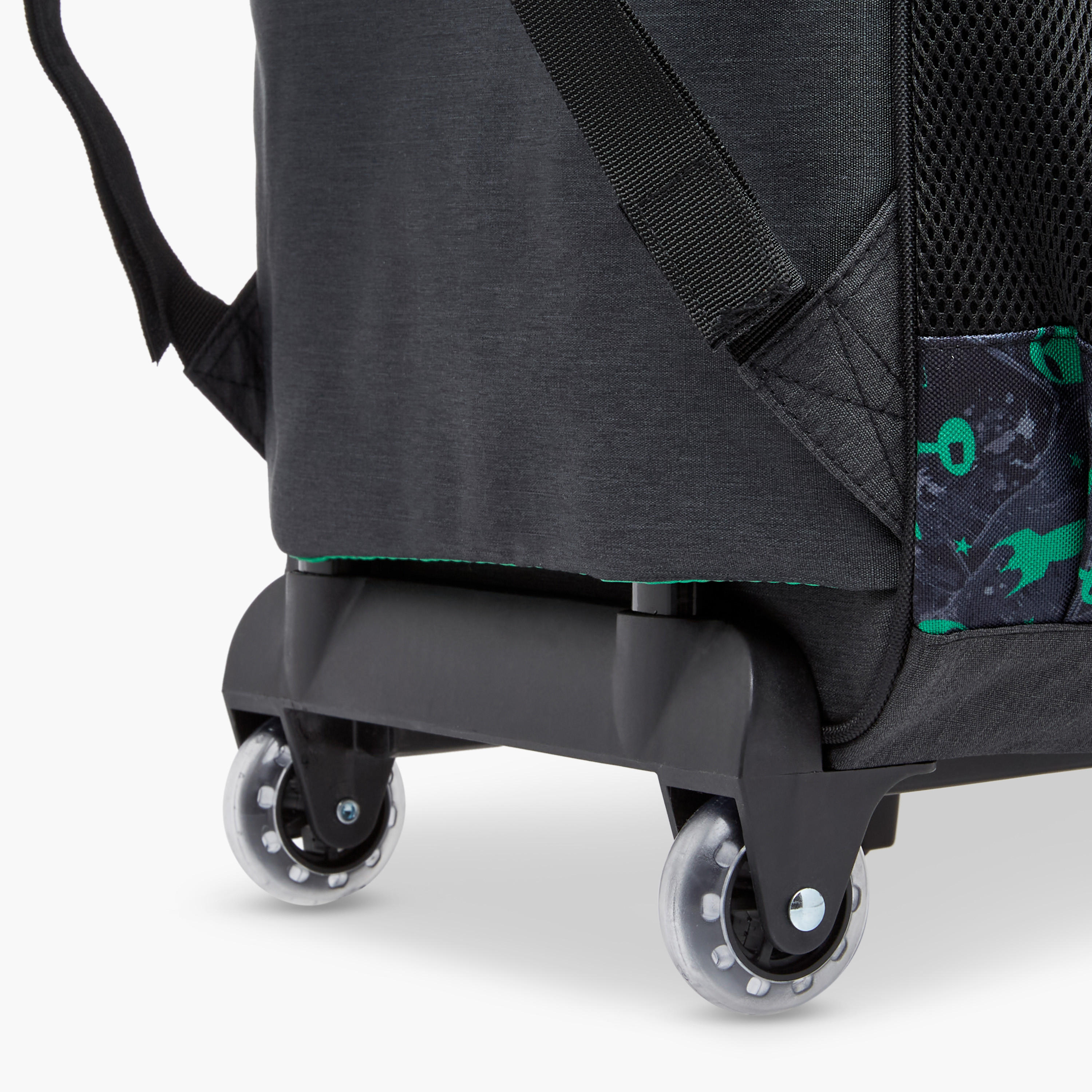 شنطة ترولي للأطفال 5-8 سنوات بأحزمة كتف مبطّنة وتصميم فضاء-school-bagsandbackpacks-trolleybags-image-11