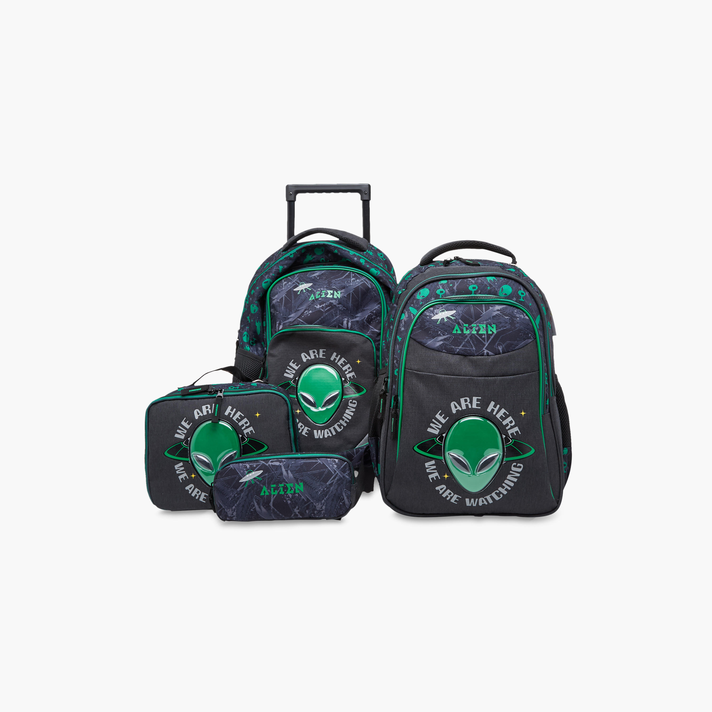 شنطة ترولي للأطفال 5-8 سنوات بأحزمة كتف مبطّنة وتصميم فضاء-school-bagsandbackpacks-trolleybags-image-13