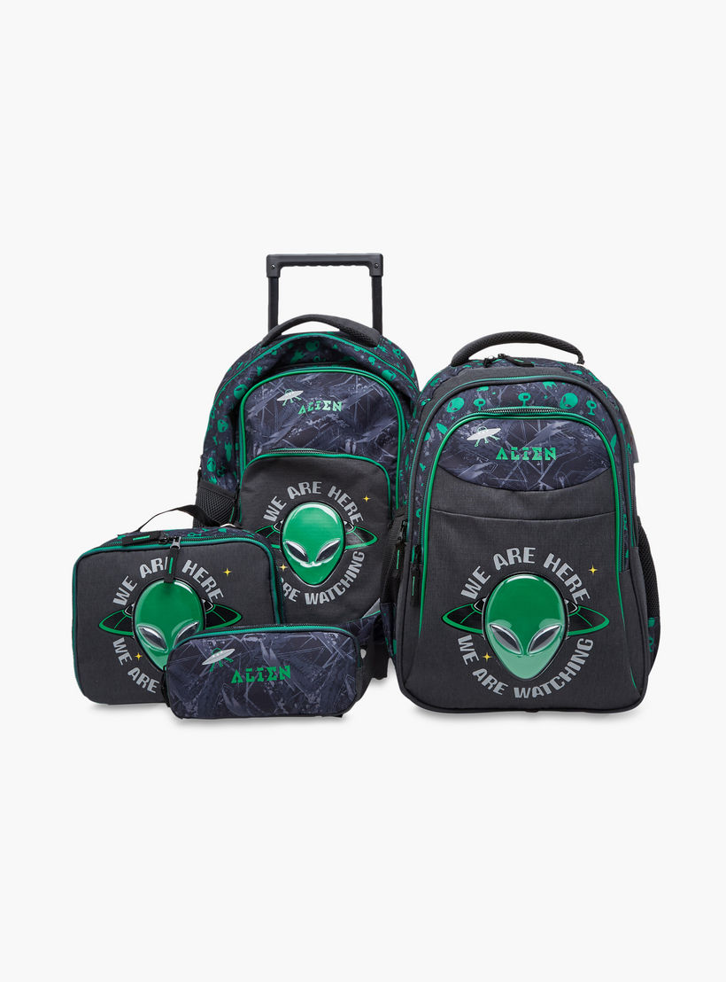 شنطة ترولي للأطفال 5-8 سنوات بأحزمة كتف مبطّنة وتصميم فضاء-school-bagsandbackpacks-trolleybags-image-13