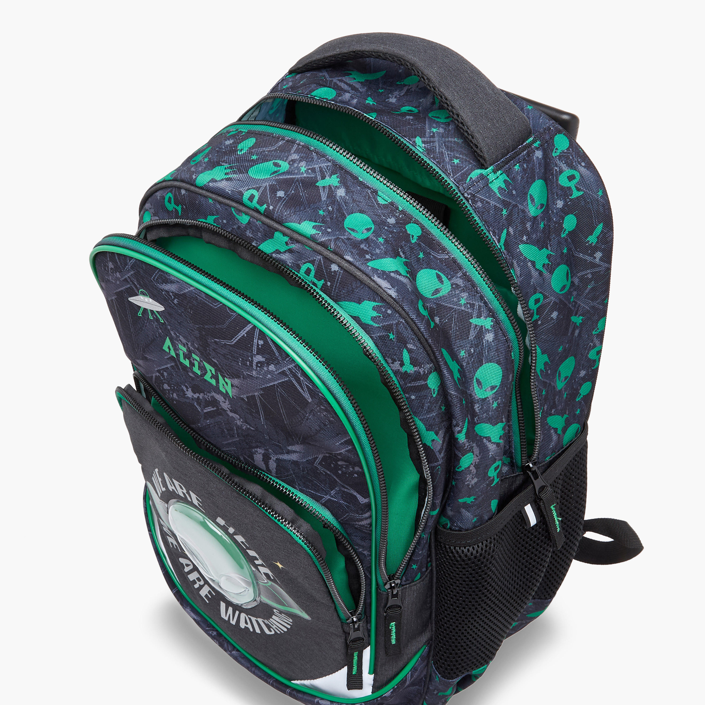 شنطة ترولي للأطفال 5-8 سنوات بأحزمة كتف مبطّنة وتصميم فضاء-school-bagsandbackpacks-trolleybags-image-7