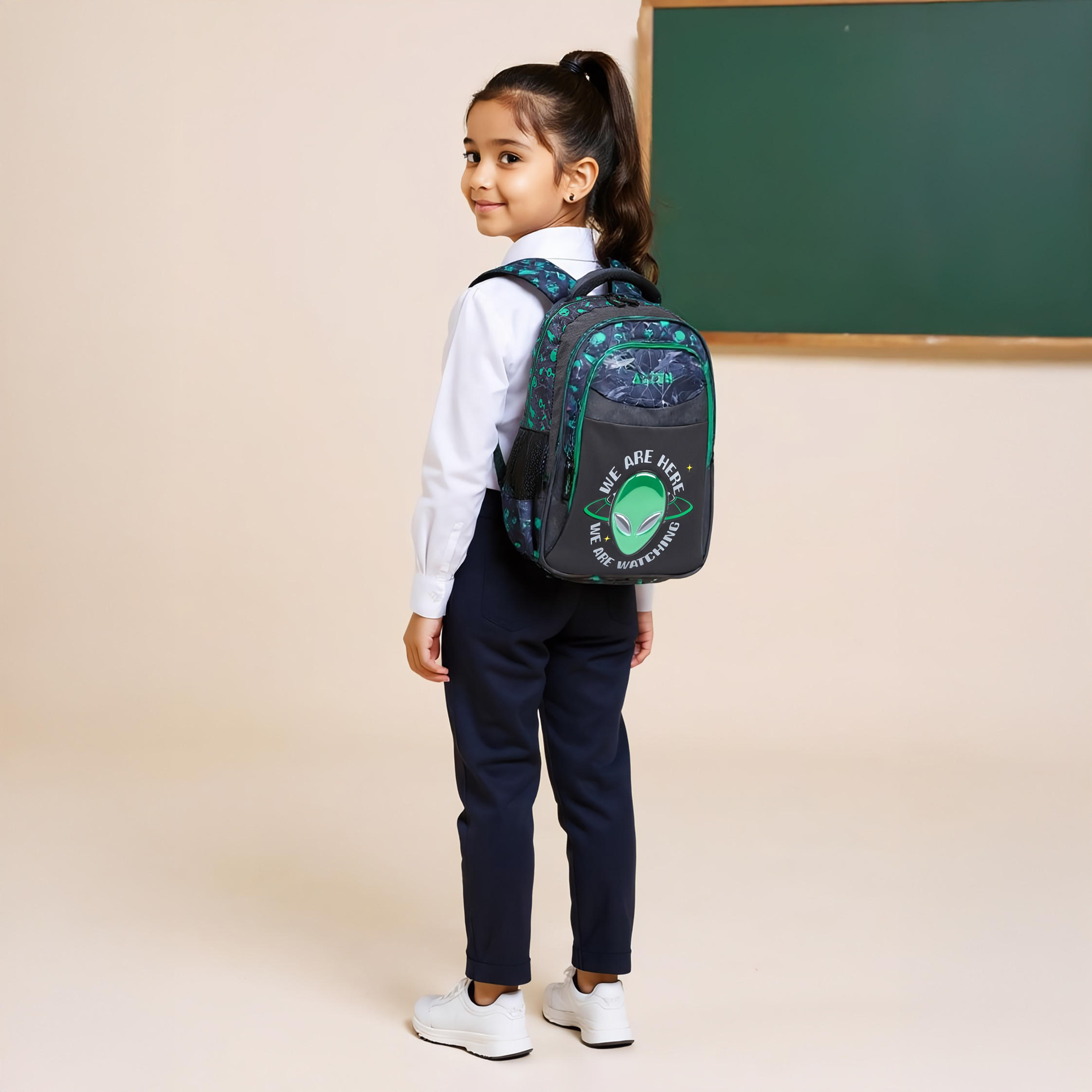 Alien Print 16-inch Backpack with Adjustable Shoulder Straps - 29x17x42 cms-school-bagsandbackpacks-backpacks-image-3