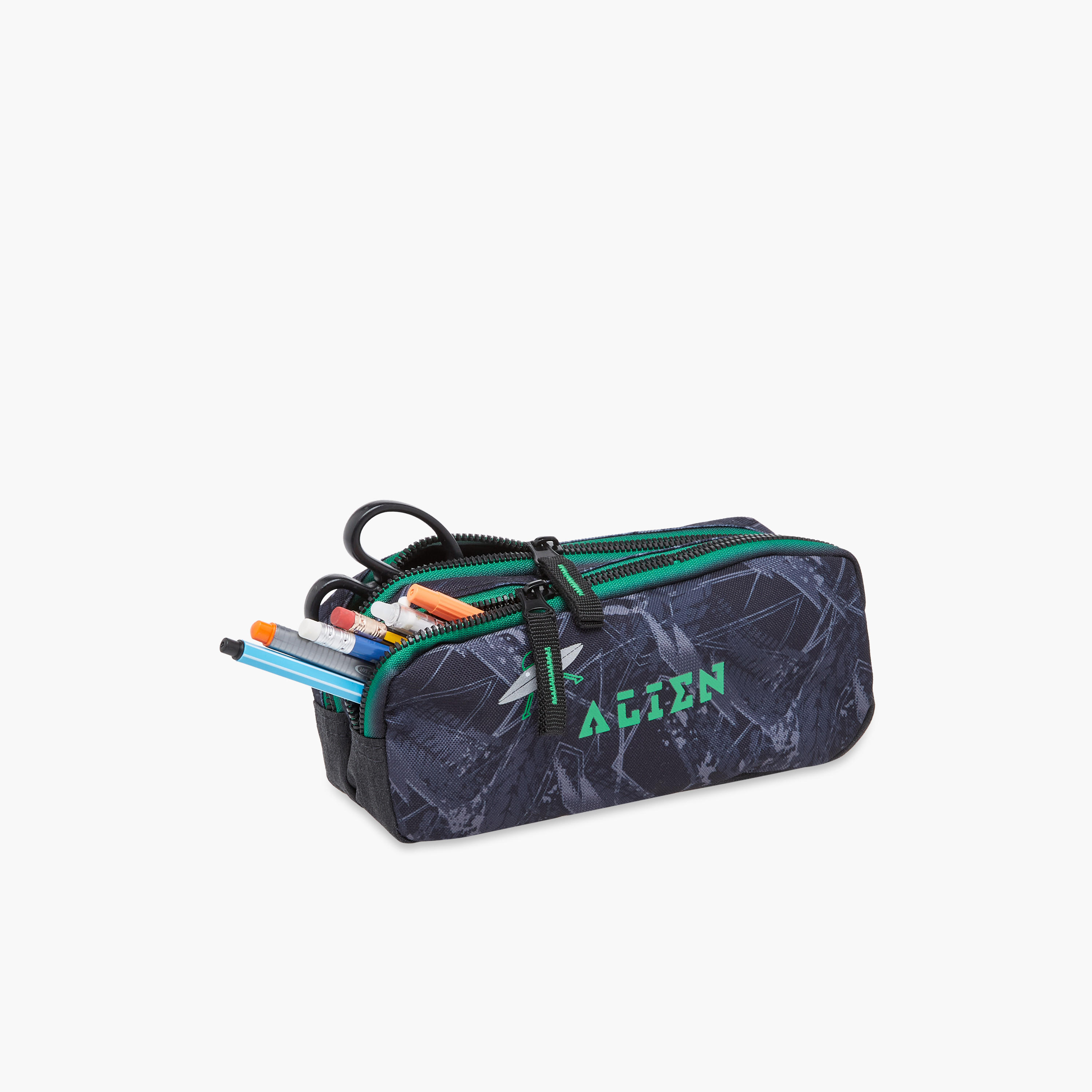 Alien Print Pouch with Zip Closure-school-stationery-pencilcases-image-5