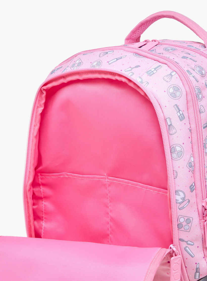Yolo Applique Detail Backpack with Adjustable Straps and Zip Closure - 30x40x20 cms-school-bagsandbackpacks-backpacks-image-10
