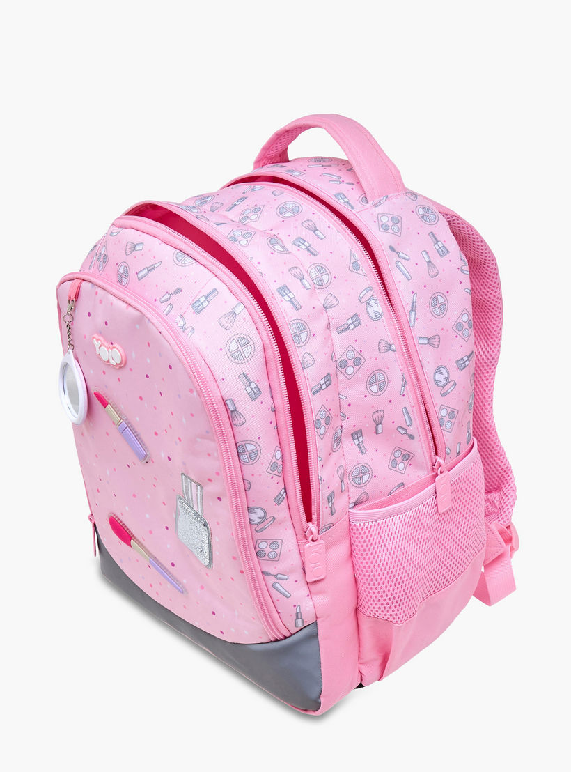 Yolo Applique Detail Backpack with Adjustable Straps and Zip Closure - 30x40x20 cms-school-bagsandbackpacks-backpacks-image-11