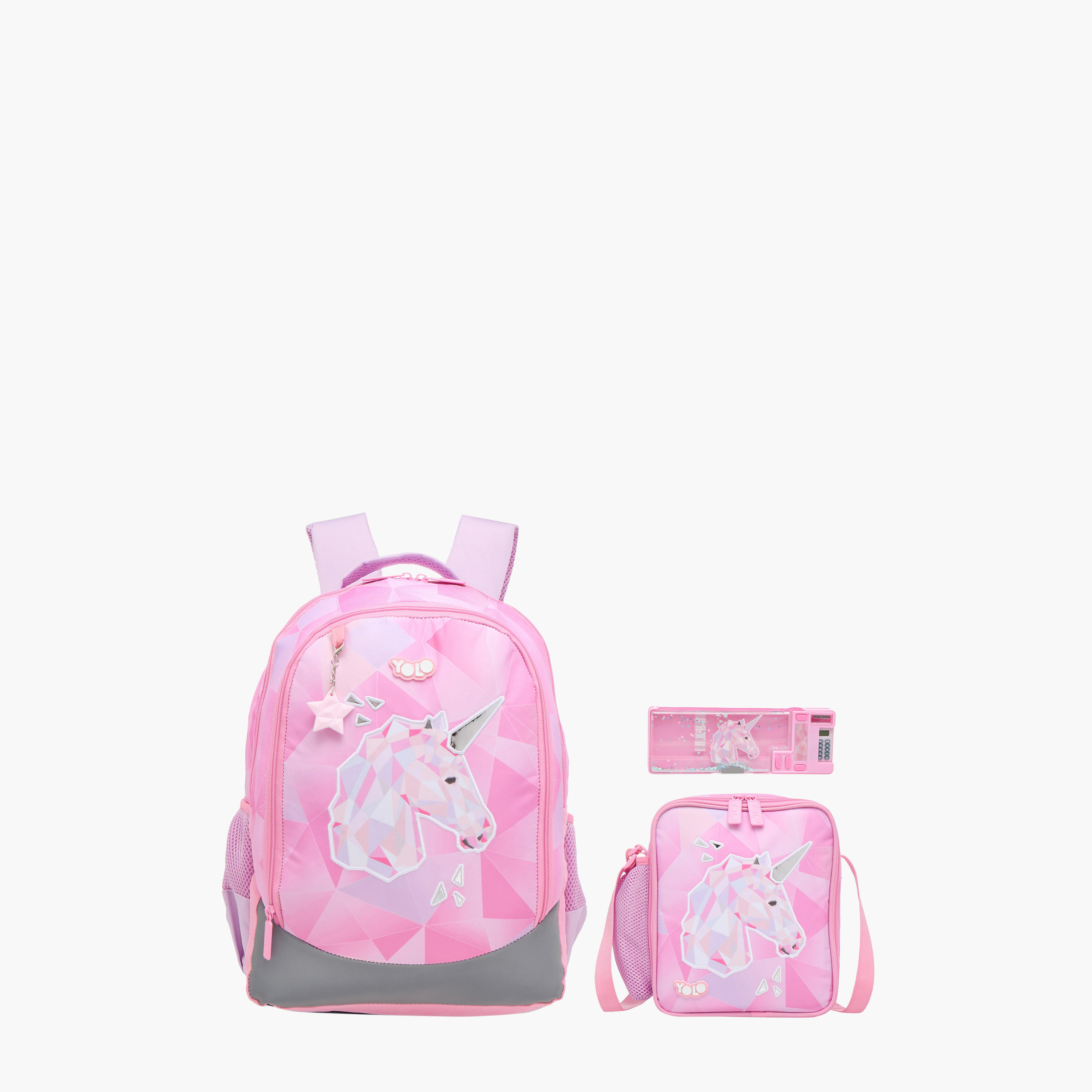 Yolo Unicorn Print Backpack with Adjustable Straps and Zip Closure - 30x40x20 cms-school-bagsandbackpacks-backpacks-image-11