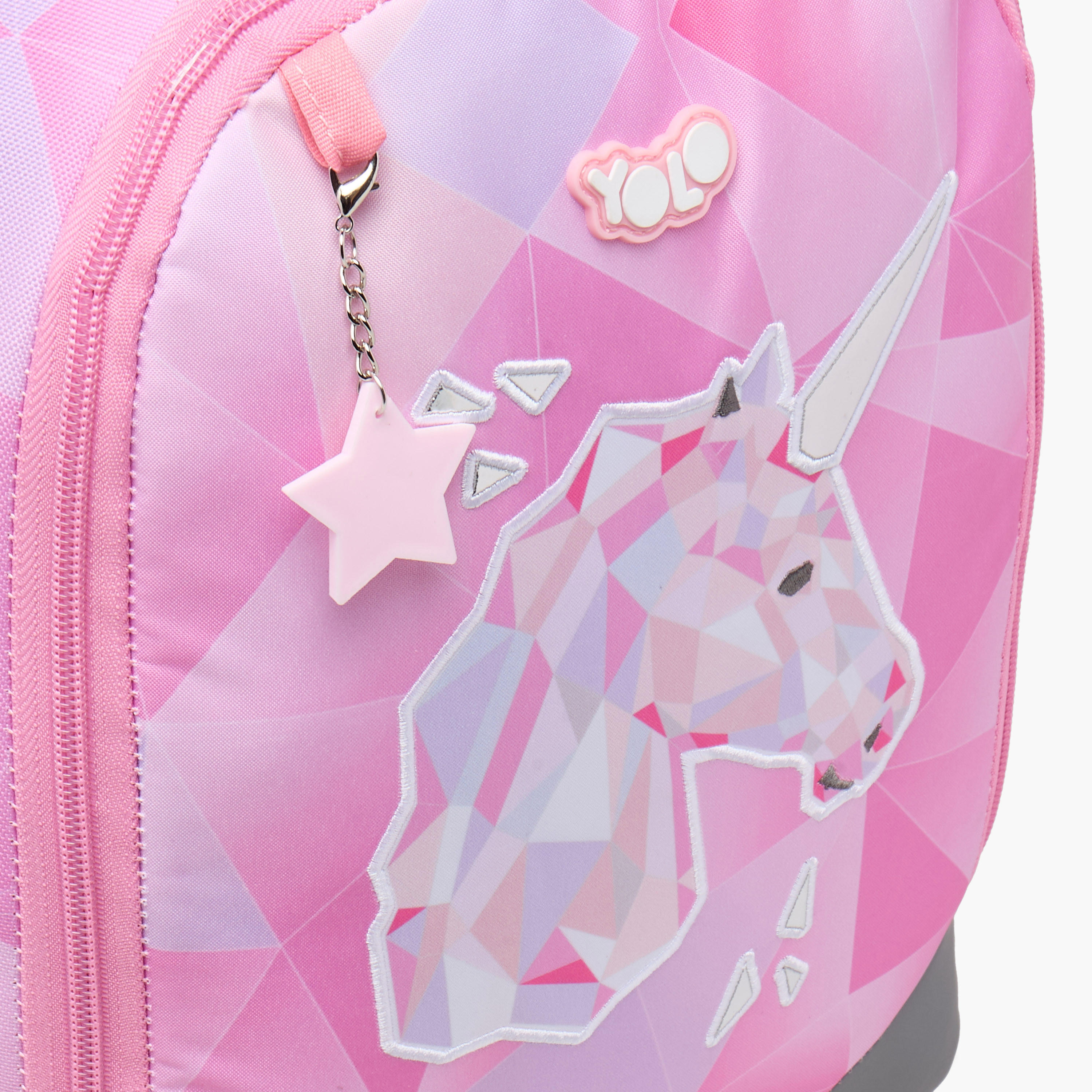 Yolo Unicorn Print Backpack with Adjustable Straps and Zip Closure - 30x40x20 cms-school-bagsandbackpacks-backpacks-image-7