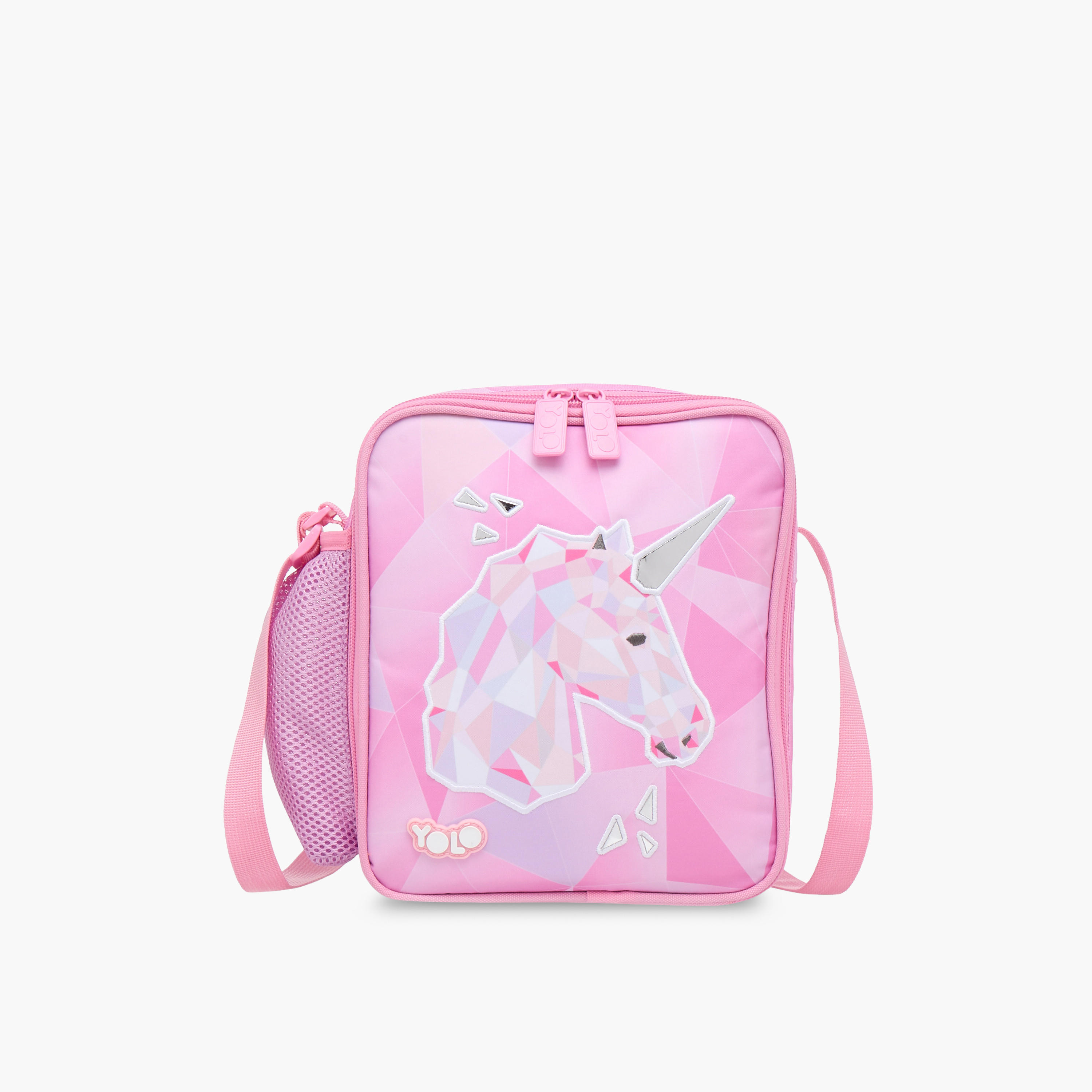 Yolo Unicorn Print Lunch Bag with Adjustable Strap and Zip Closure-school-lunchessentials-lunchbags-image-1